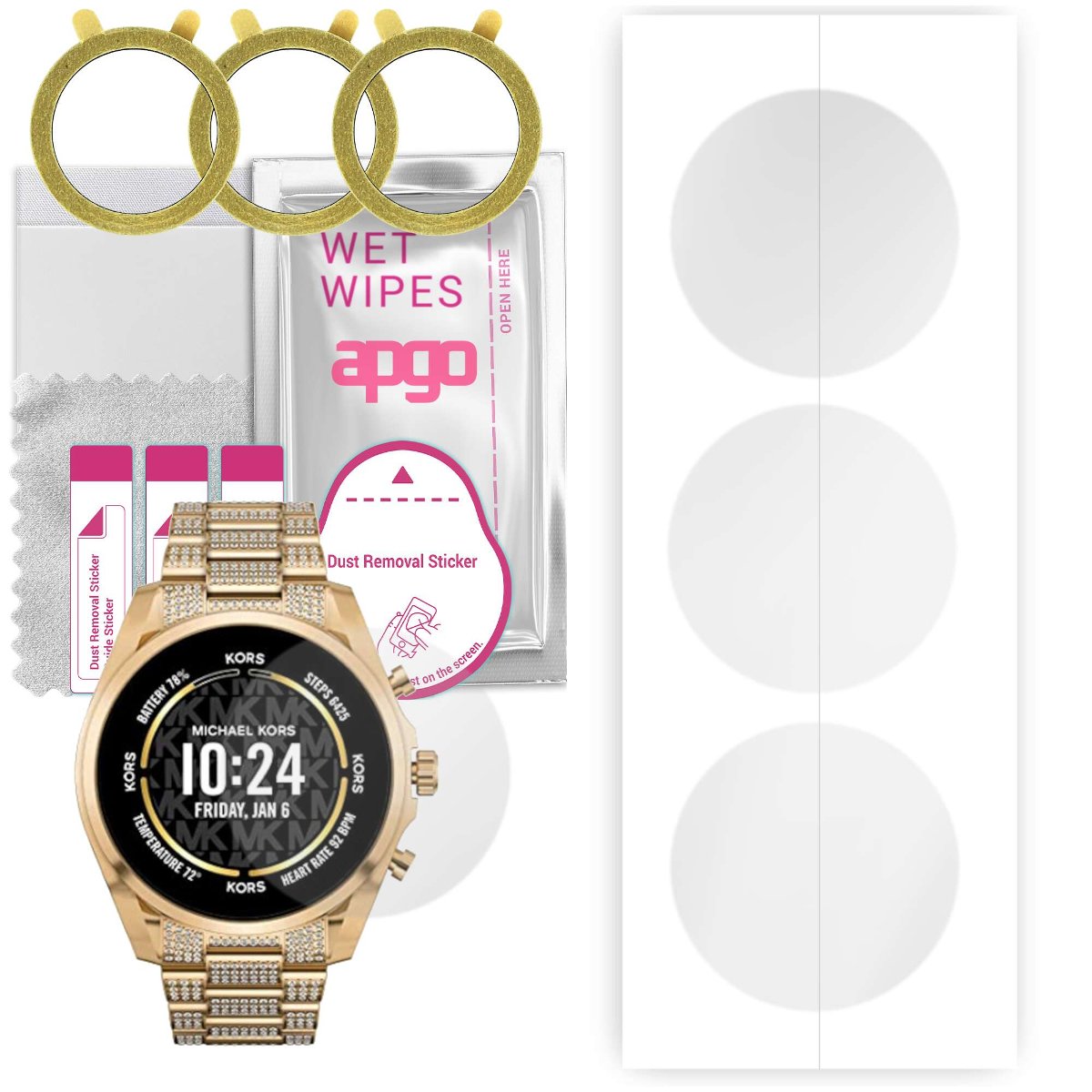 3x Folia hydrożelowa do Michael Kors MKT5136V - apgo Smartwatch Hydrogel Protection Ochrona na ekran smartwatcha