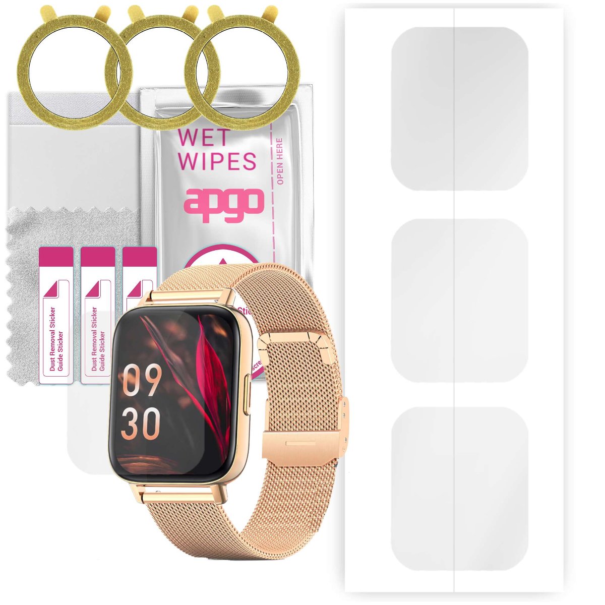 3x Folia hydrożelowa do Nemheng I22  - apgo Smartwatch Hydrogel Protection Ochrona na ekran smartwatcha
