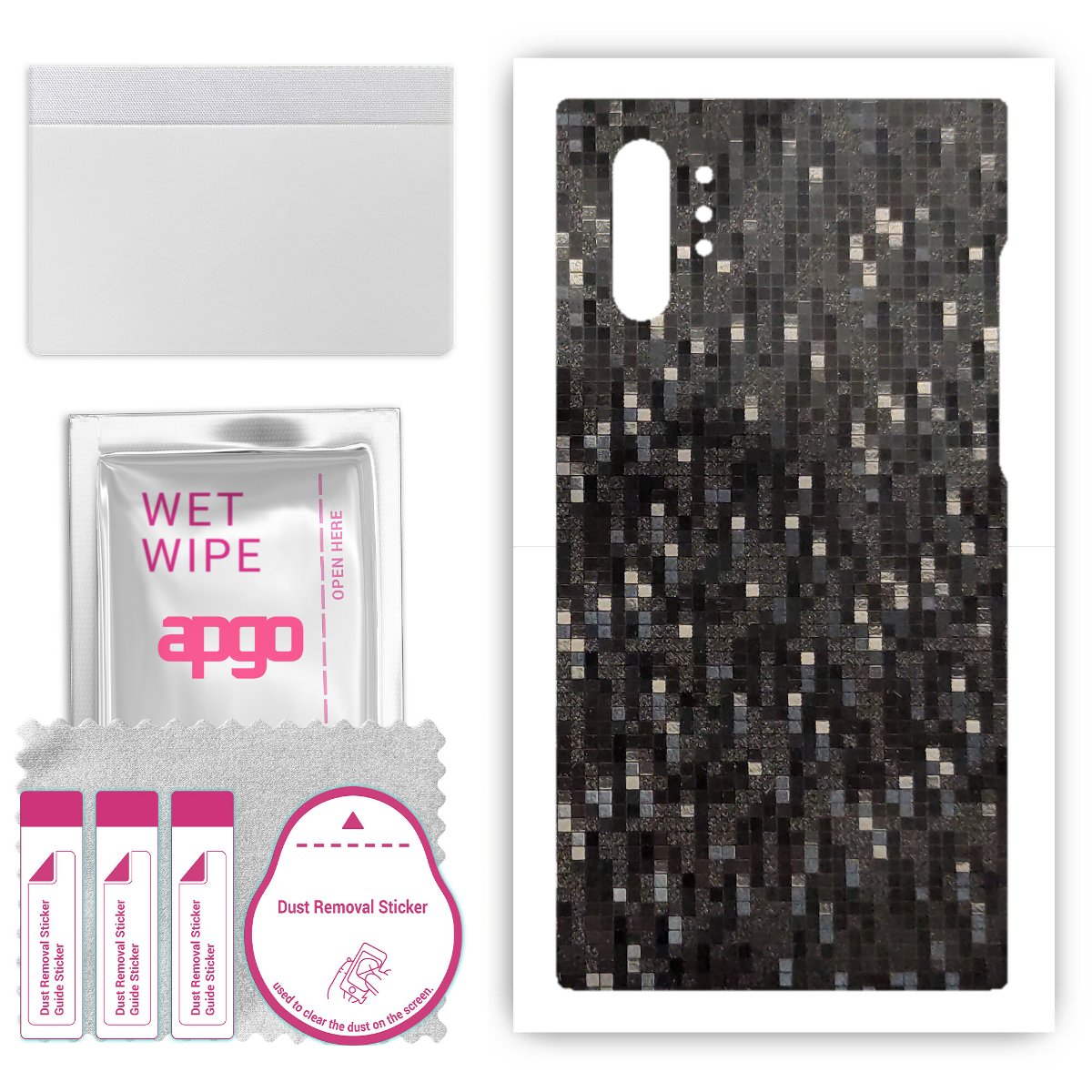 Folia naklejka skórka strukturalna na TYŁ do Samsung Galaxy Note 10 Plus -  Carbon Pixel Czarny - apgo SKINS