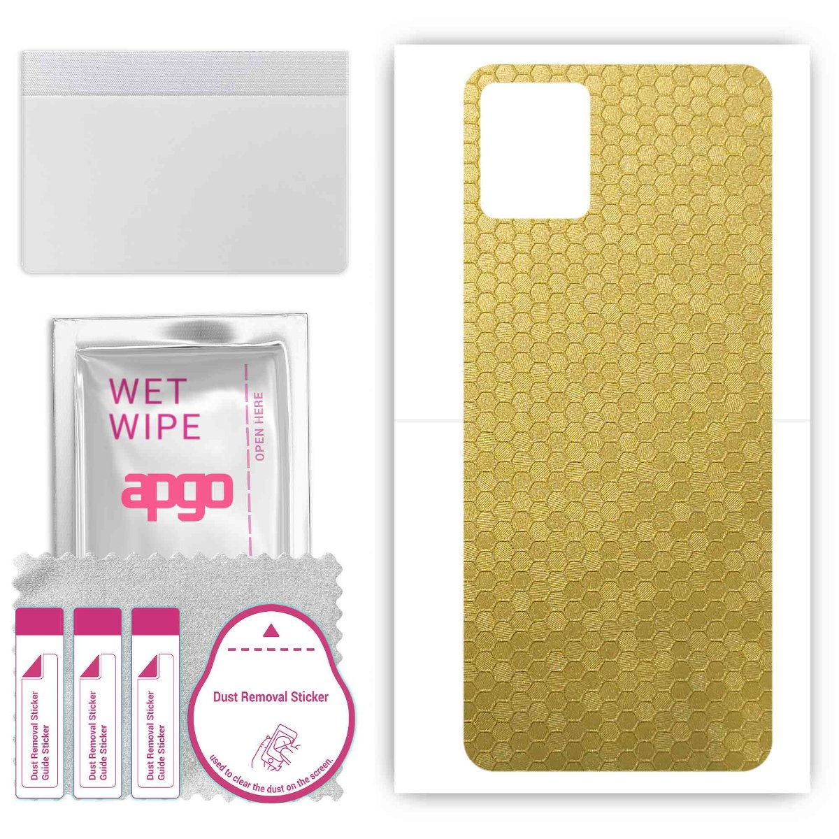 Folia naklejka skórka strukturalna na TYŁ do Motorola Moto G32 -  Plaster Miodu Złoty - apgo SKINS