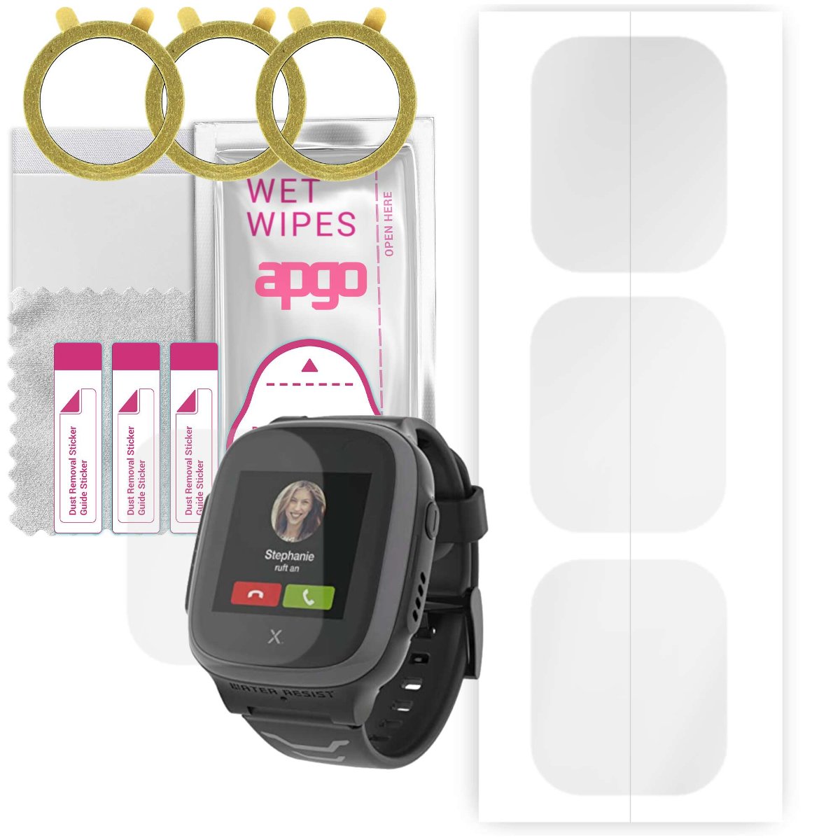 3x Folia hydrożelowa do Xplora Kids Watch X5 Play 99930425 - apgo Smartwatch Hydrogel Protection Ochrona na ekran smartwatcha