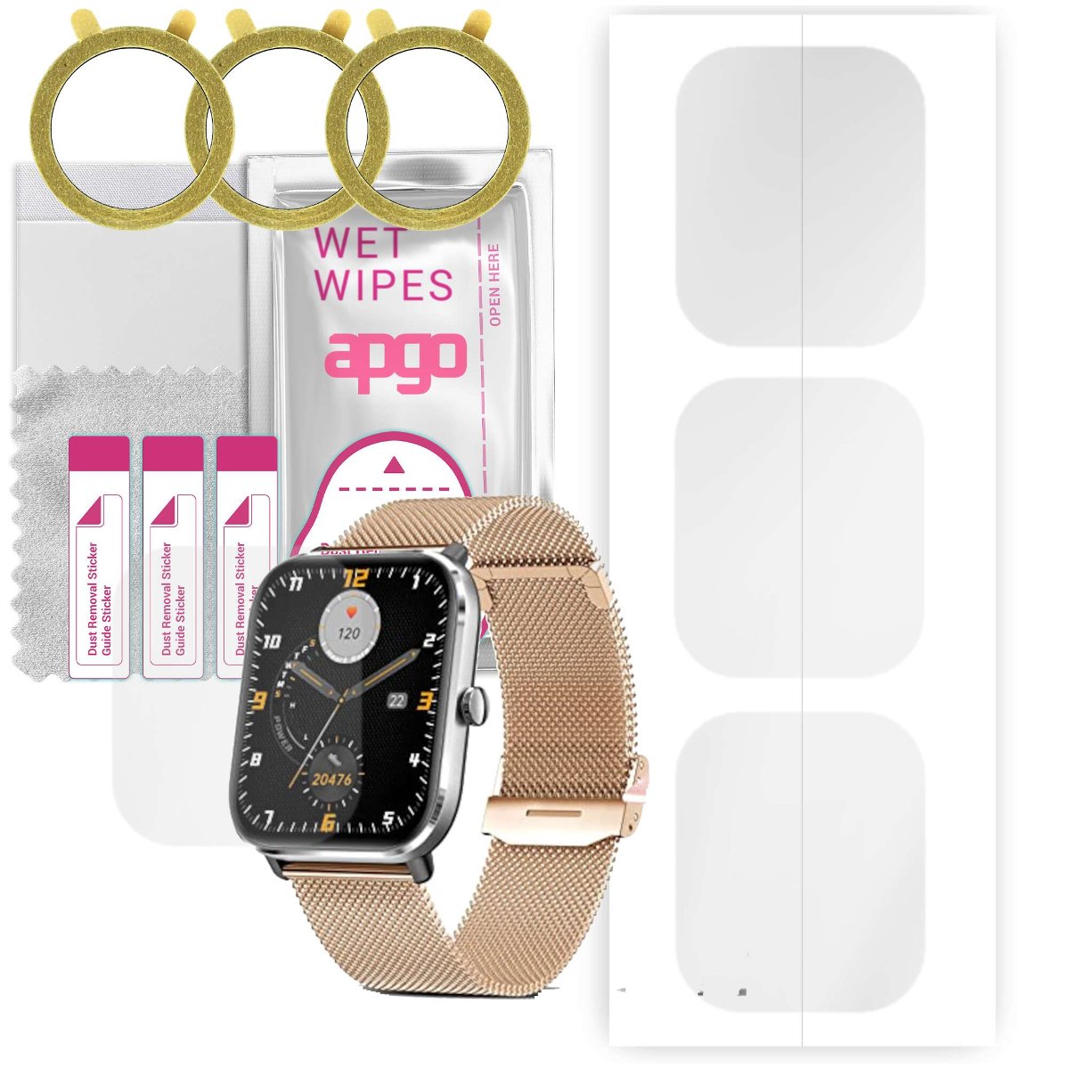 3x Folia hydrożelowa do Zstarlite 9023455  - apgo Smartwatch Hydrogel Protection Ochrona na ekran smartwatcha