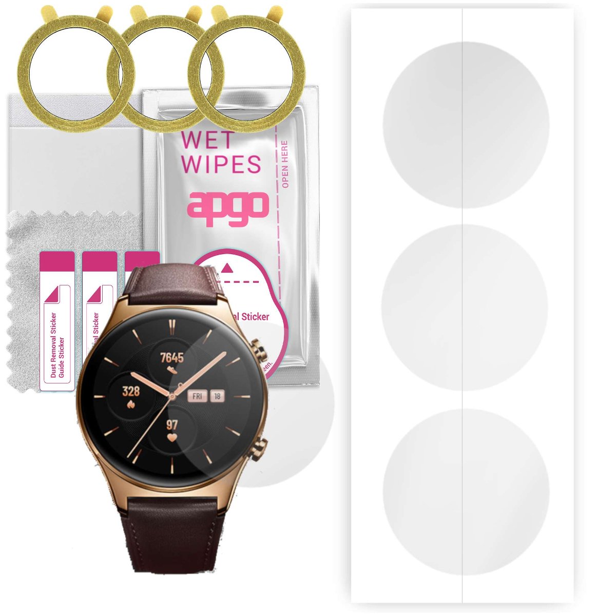 3x Folia hydrożelowa do Honor watch gs 3 - apgo Smartwatch Hydrogel Protection Ochrona na ekran smartwatcha