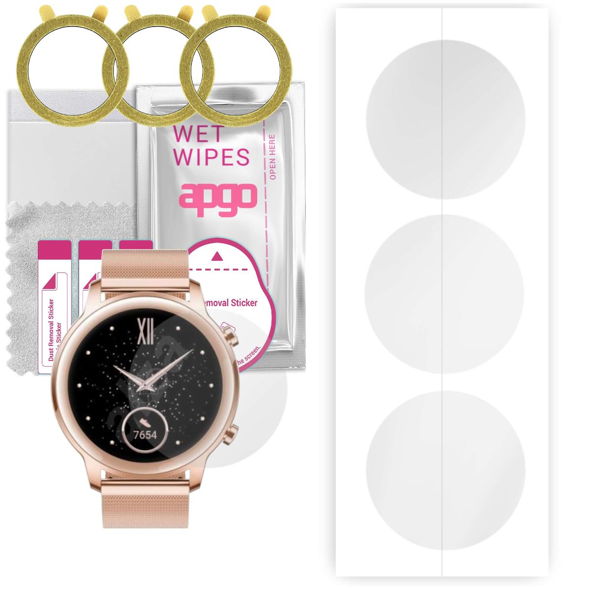 3x Folia hydrożelowa do Honor MagicWatch 2 42mm - apgo Smartwatch Hydrogel Protection Ochrona na ekran smartwatcha