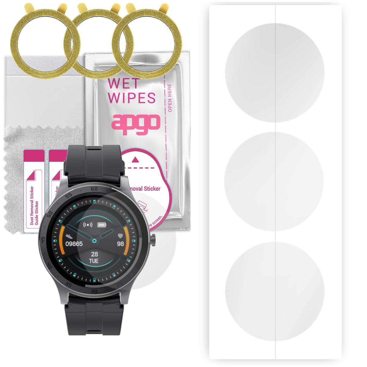 3x Folia hydrożelowa do Havit M9011 - apgo Smartwatch Hydrogel Protection Ochrona na ekran smartwatcha