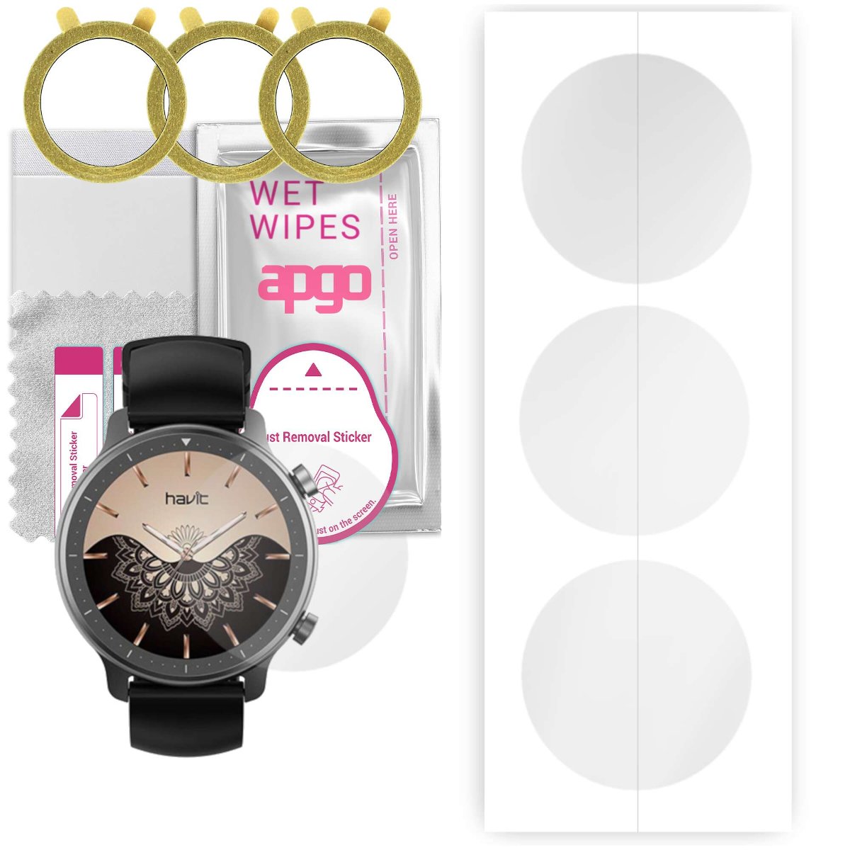 3x Folia hydrożelowa do Havit M9014 - apgo Smartwatch Hydrogel Protection Ochrona na ekran smartwatcha