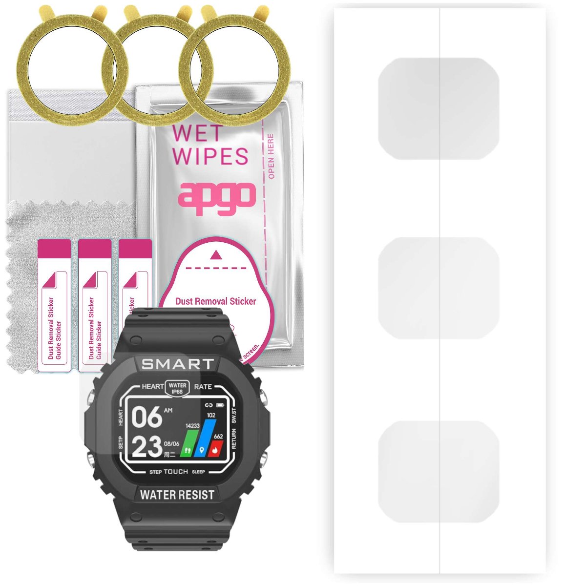 3x Folia hydrożelowa do Kumi U2 - apgo Smartwatch Hydrogel Protection Ochrona na ekran smartwatcha