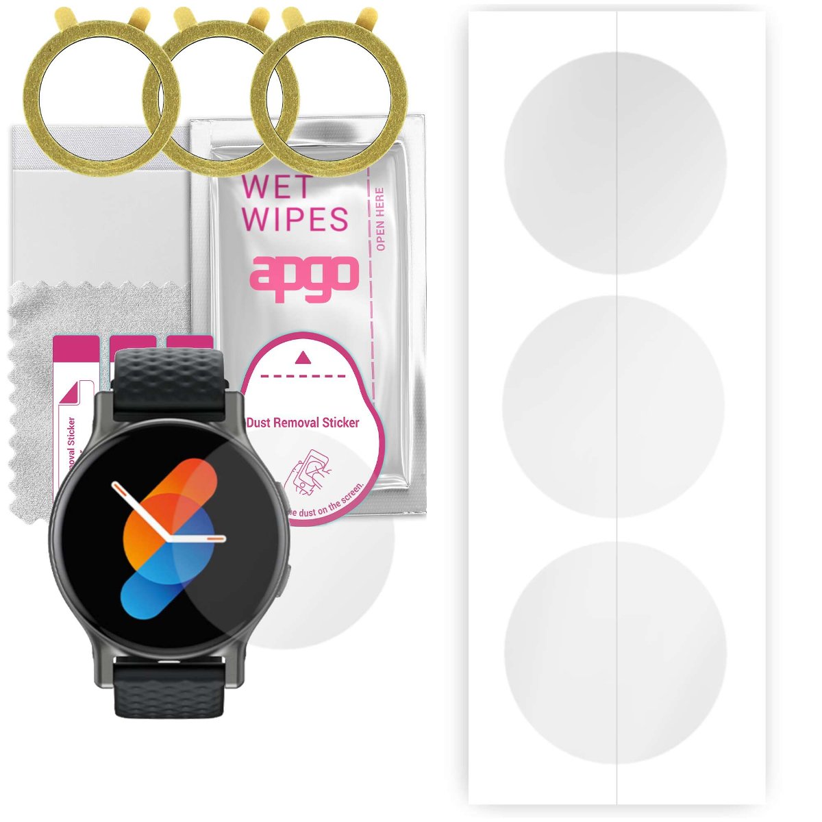 3x Folia hydrożelowa do Havit M91 - apgo Smartwatch Hydrogel Protection Ochrona na ekran smartwatcha