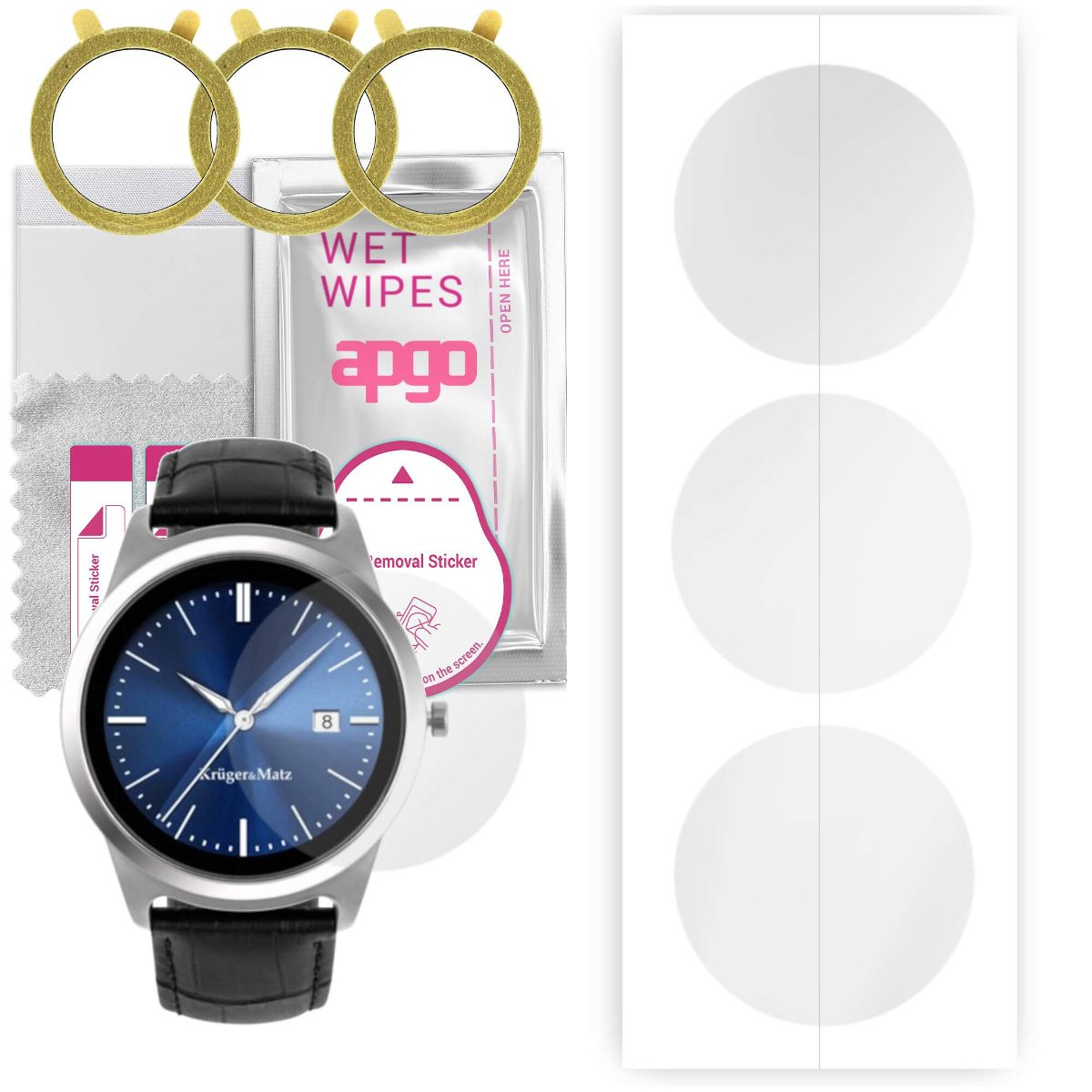 3x Folia hydrożelowa do Kruger&Matz Style 2 - apgo Smartwatch Hydrogel Protection Ochrona na ekran smartwatcha