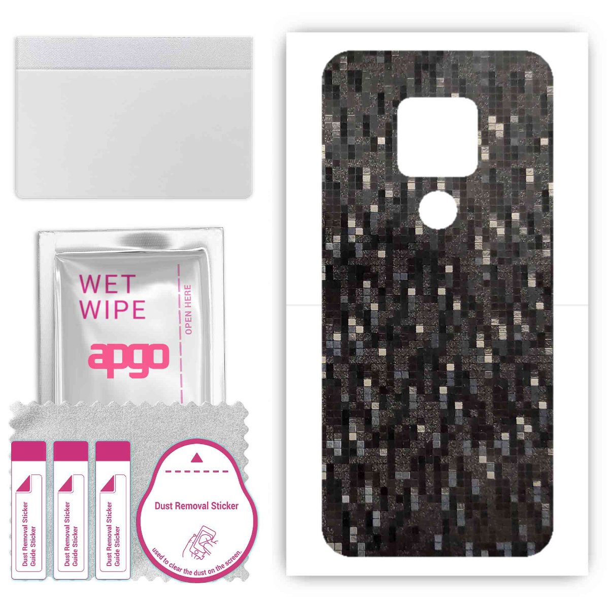 Folia naklejka skórka strukturalna na TYŁ do Cubot P30 -  Carbon Pixel Czarny - apgo SKINS