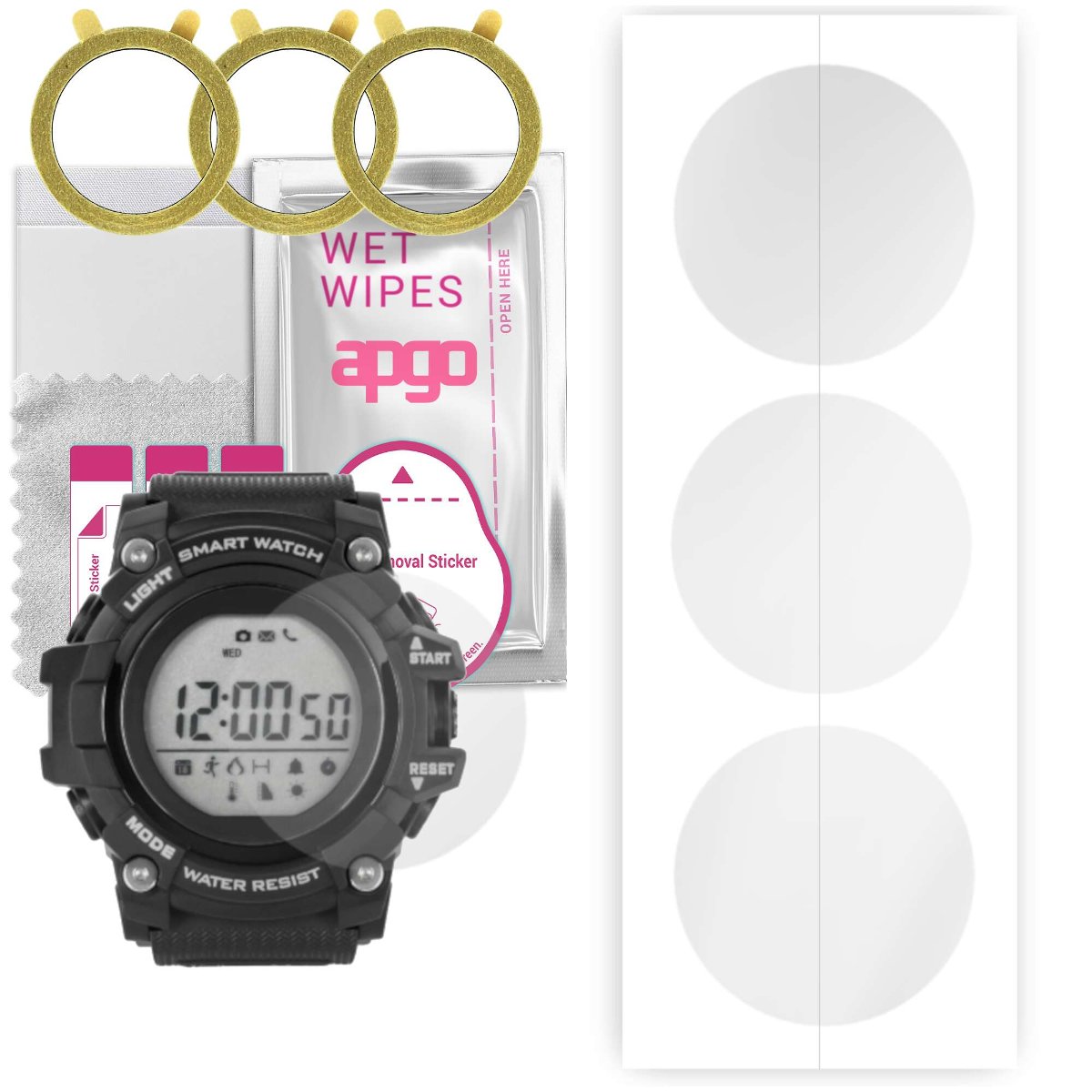 3x Folia hydrożelowa do Kruger&Matz Style Activity 300 - apgo Smartwatch Hydrogel Protection Ochrona na ekran smartwatcha