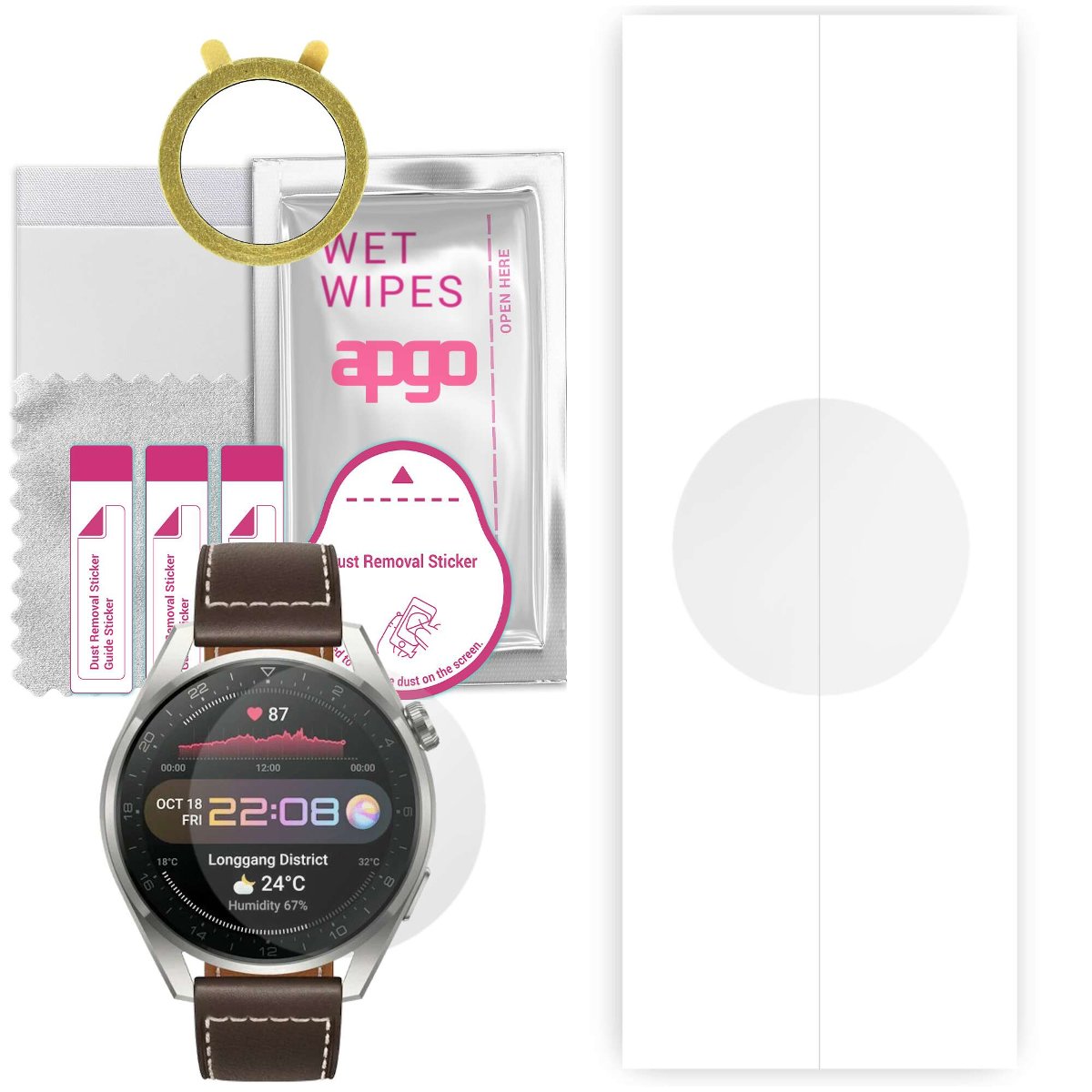 1x Folia hydrożelowa do Huawei Watch 3 Pro Classic - apgo Smartwatch Hydrogel Protection Ochrona na ekran smartwatcha