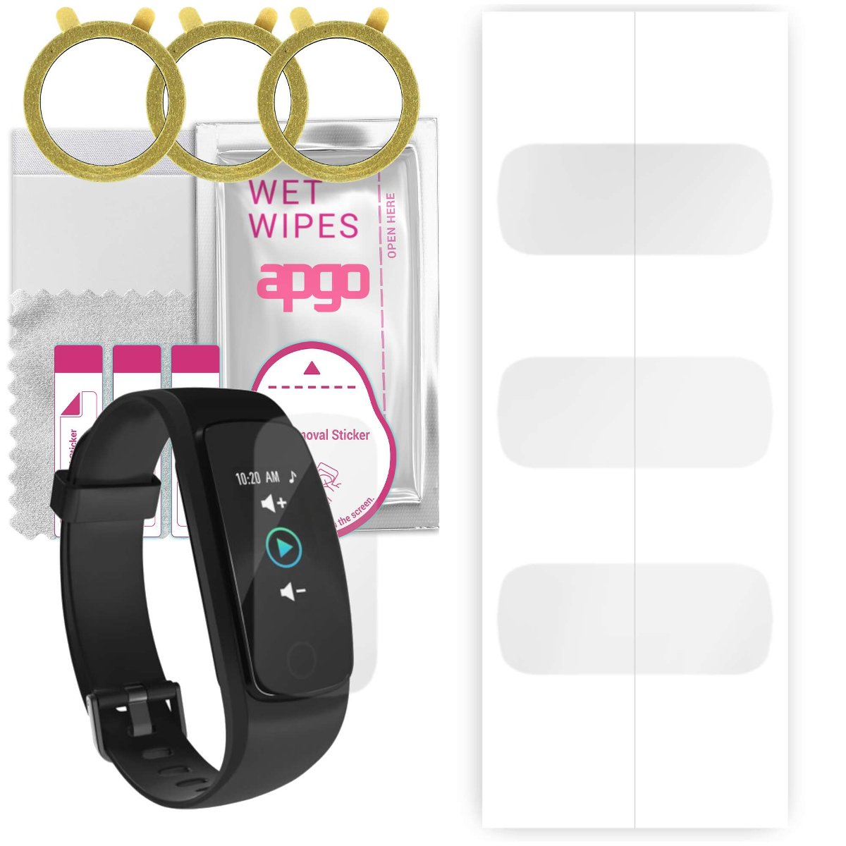 3x Folia hydrożelowa do Lamax Bfit Pro 2 - apgo Smartwatch Hydrogel Protection Ochrona na ekran smartwatcha