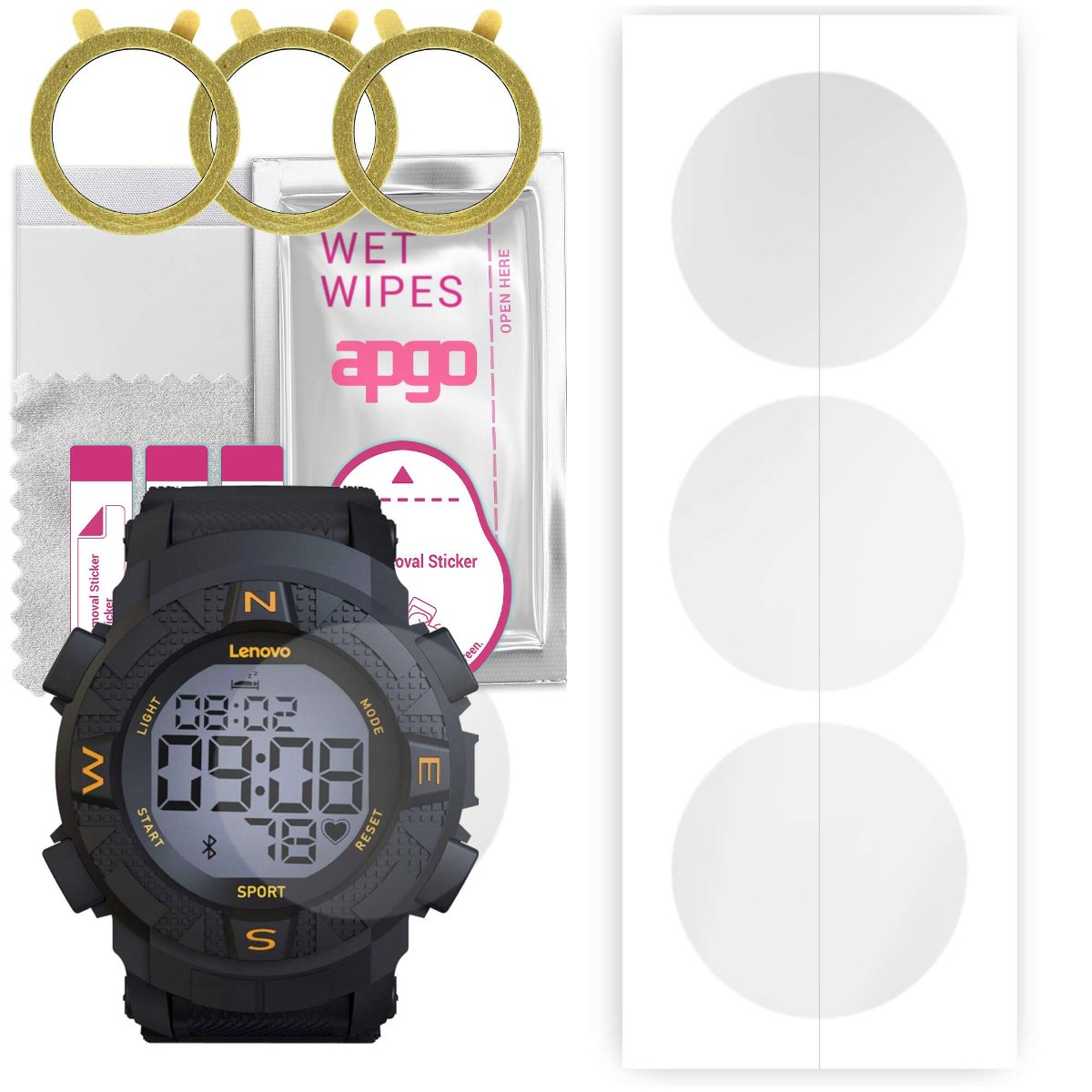 3x Folia hydrożelowa do Lenovo HX07 Ego - apgo Smartwatch Hydrogel Protection Ochrona na ekran smartwatcha
