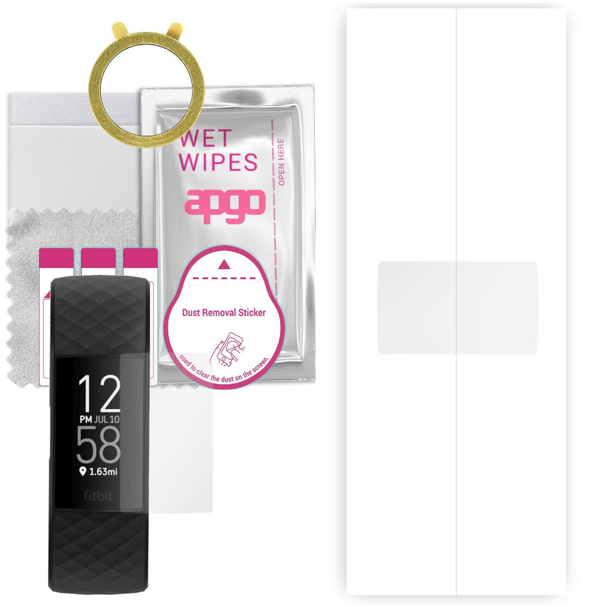 1x Folia hydrożelowa do Fitbit Charge 4 - apgo Smartwatch Hydrogel Protection Ochrona na ekran smartwatcha