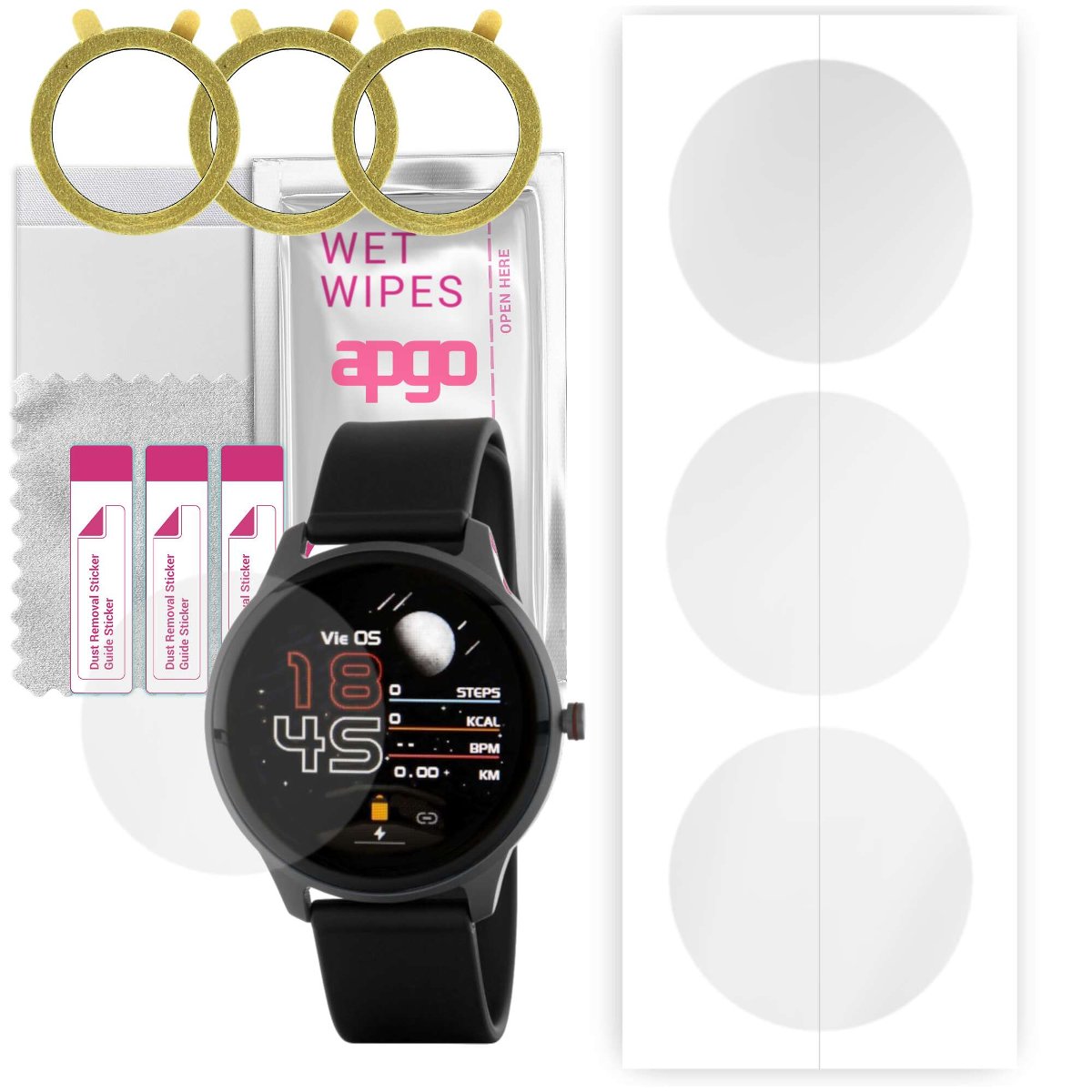 3x Folia hydrożelowa do Marea Fitness - apgo Smartwatch Hydrogel Protection Ochrona na ekran smartwatcha