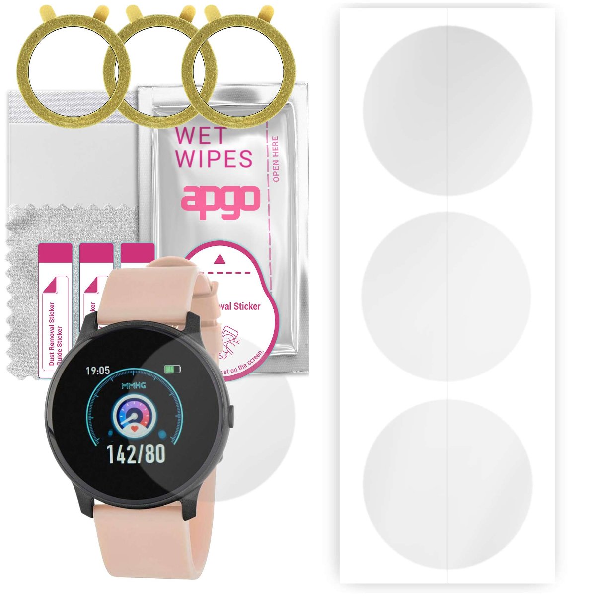 3x Folia hydrożelowa do Marea Elegant - apgo Smartwatch Hydrogel Protection Ochrona na ekran smartwatcha