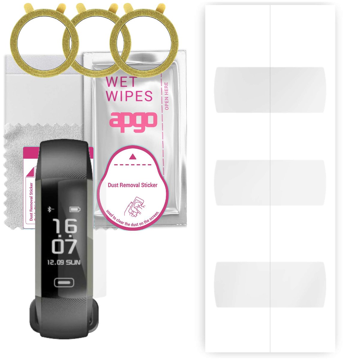 3x Folia hydrożelowa do Maxcom FW11 light - apgo Smartwatch Hydrogel Protection Ochrona na ekran smartwatcha
