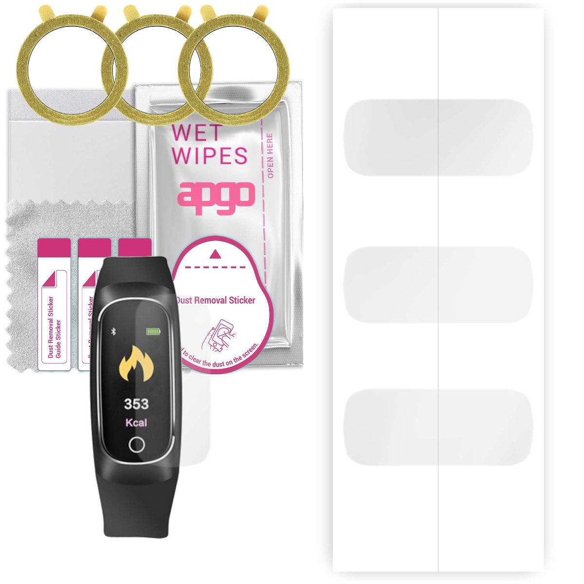 3x Folia hydrożelowa do Maxcom FW12 Oxygen - apgo Smartwatch Hydrogel Protection Ochrona na ekran smartwatcha