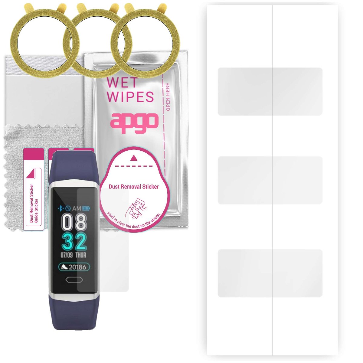 3x Folia hydrożelowa do Pacific Blue PC00159 - apgo Smartwatch Hydrogel Protection Ochrona na ekran smartwatcha