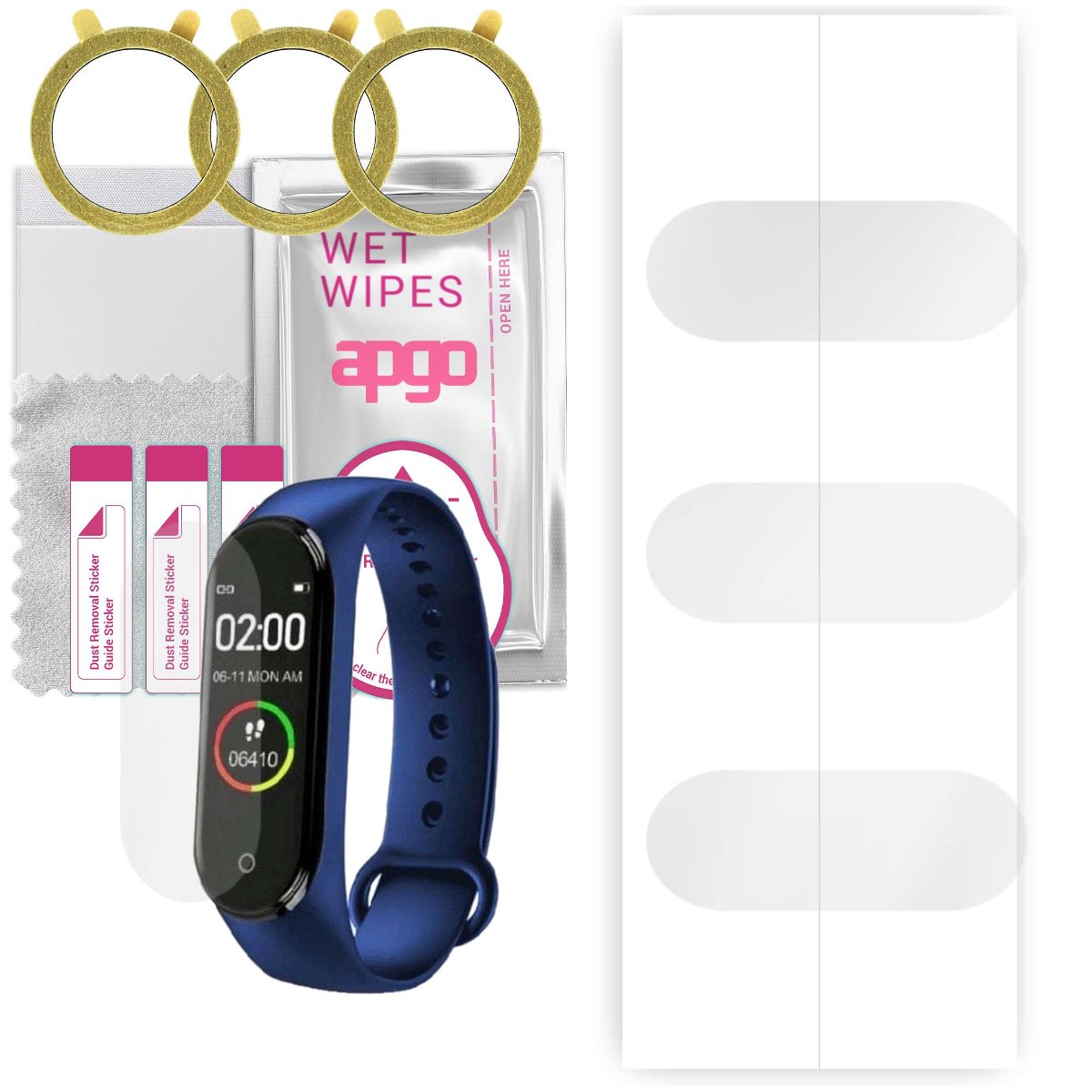 3x Folia hydrożelowa do Pacific BluePC00144 - apgo Smartwatch Hydrogel Protection Ochrona na ekran smartwatcha