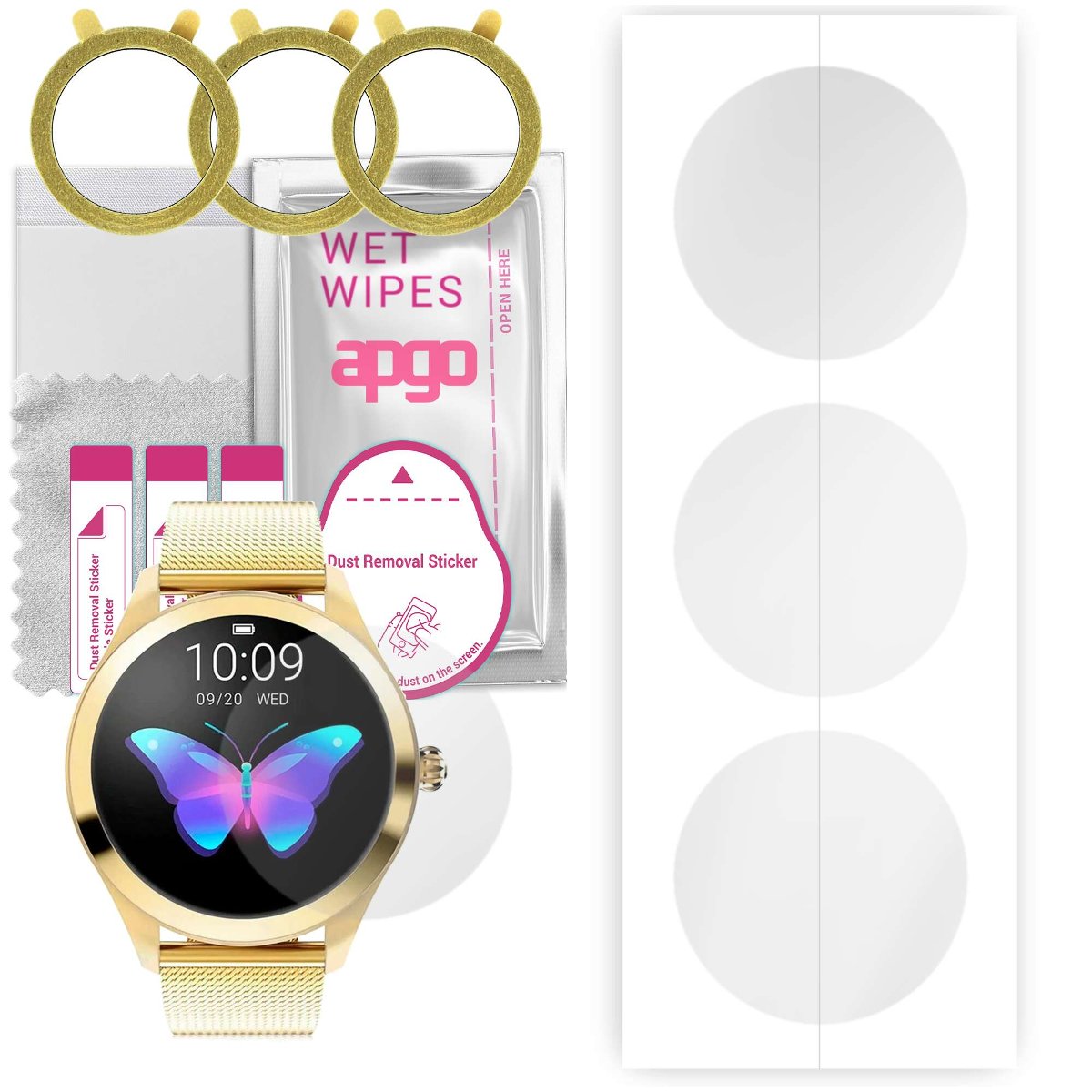 3x Folia hydrożelowa do Rubicon Smartwatch SMARUB010 - apgo Smartwatch Hydrogel Protection Ochrona na ekran smartwatcha