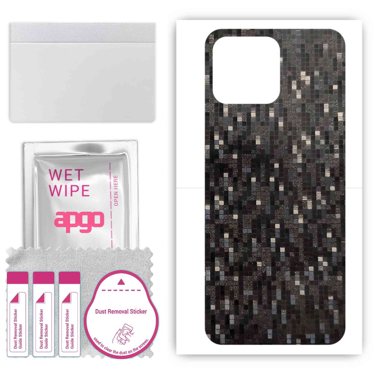 Folia naklejka skórka strukturalna na TYŁ do Honor Play 30 -  Carbon Pixel Czarny - apgo SKINS