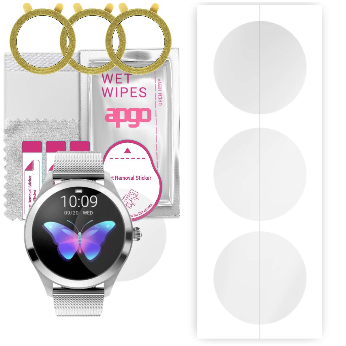 3x Folia hydrożelowa do Rubicon Smartwatch SMARUB009 - apgo Smartwatch Hydrogel Protection Ochrona na ekran smartwatcha
