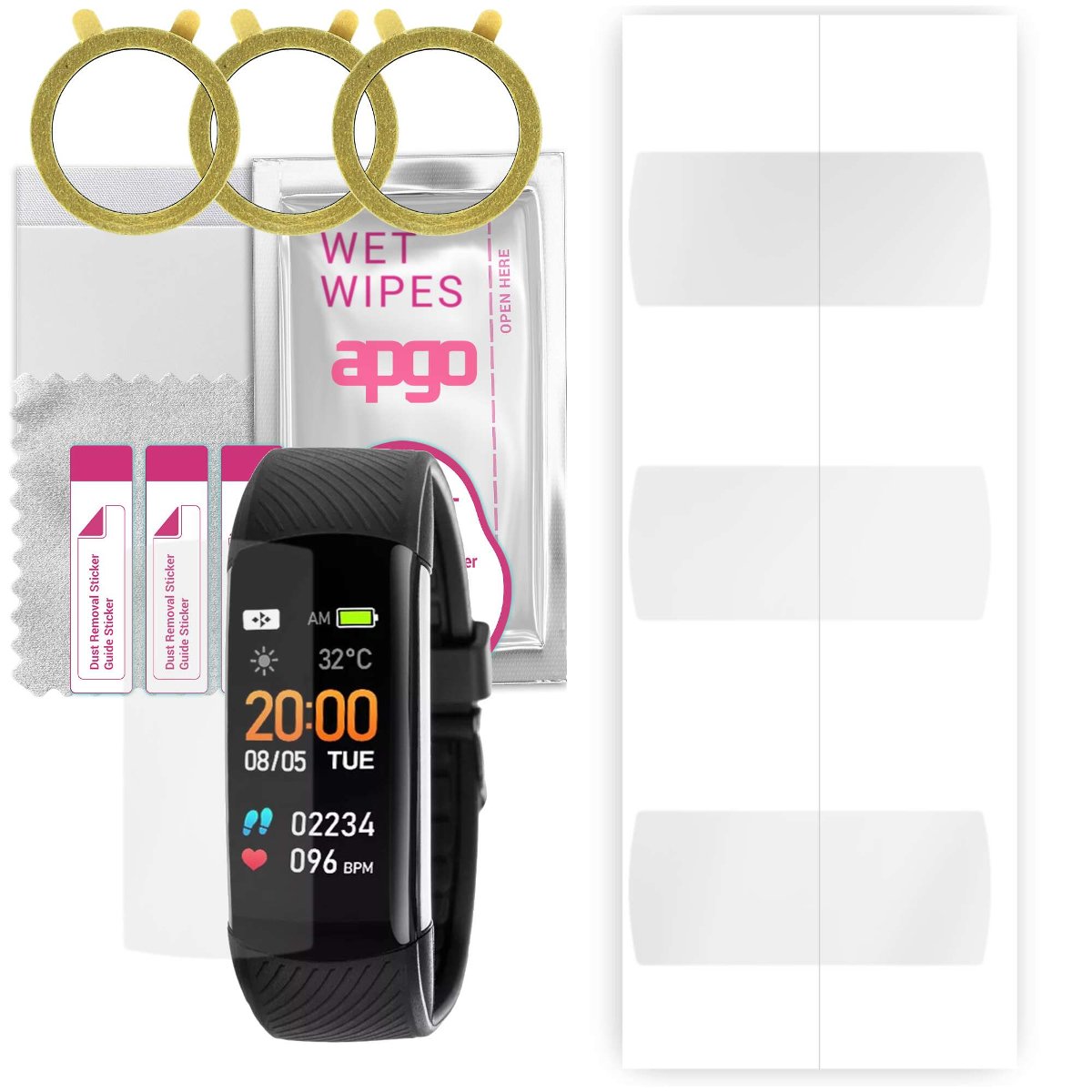 3x Folia hydrożelowa do Rubicon R59 - apgo Smartwatch Hydrogel Protection Ochrona na ekran smartwatcha