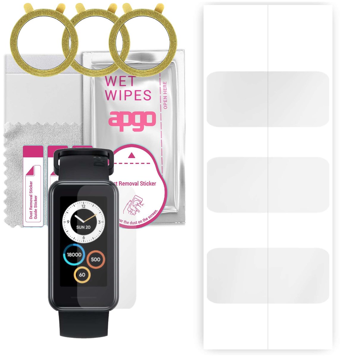 3x Folia hydrożelowa do Realme Band 2 - apgo Smartwatch Hydrogel Protection Ochrona na ekran smartwatcha
