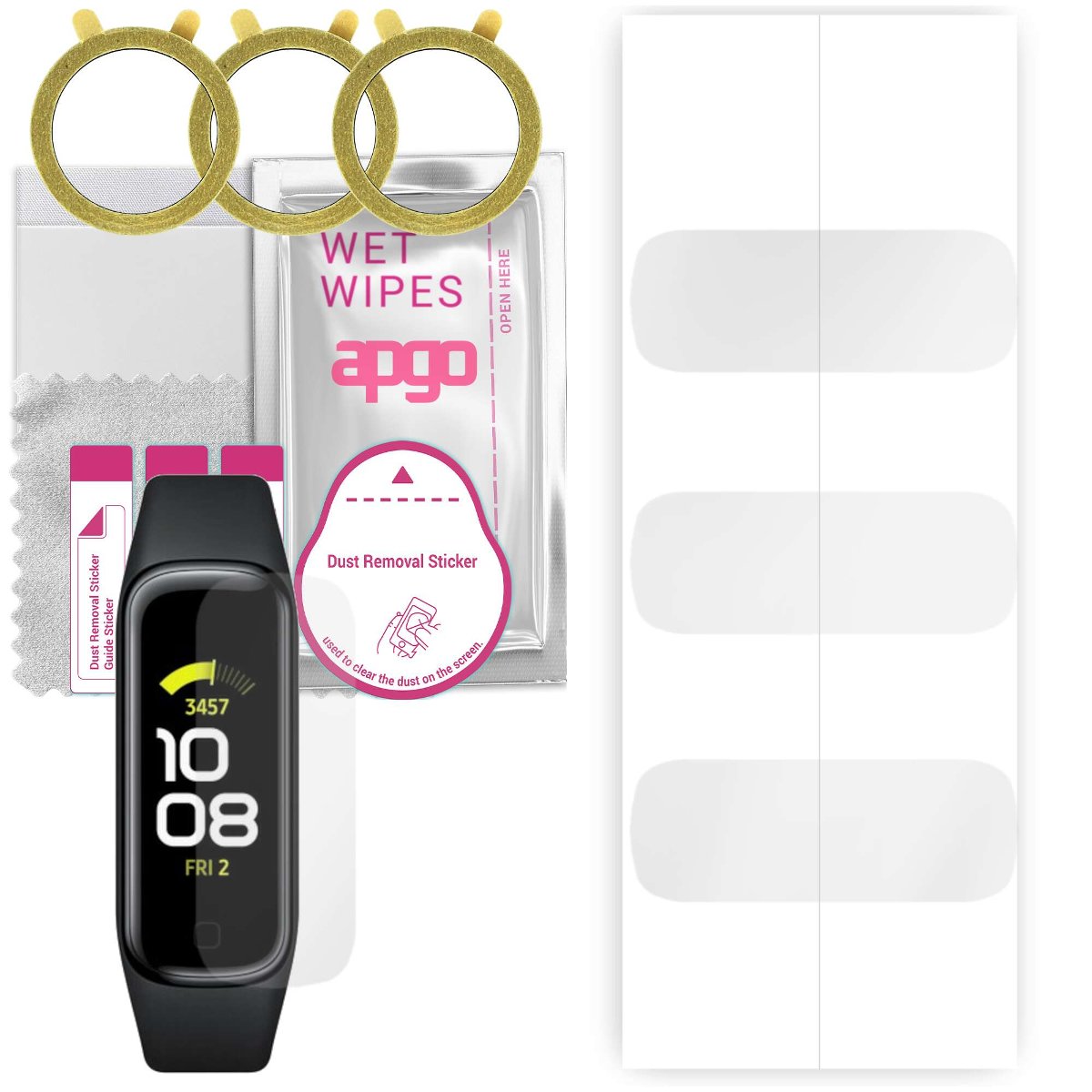 3x Folia hydrożelowa do Samsung Galaxy Fit 2 - apgo Smartwatch Hydrogel Protection Ochrona na ekran smartwatcha