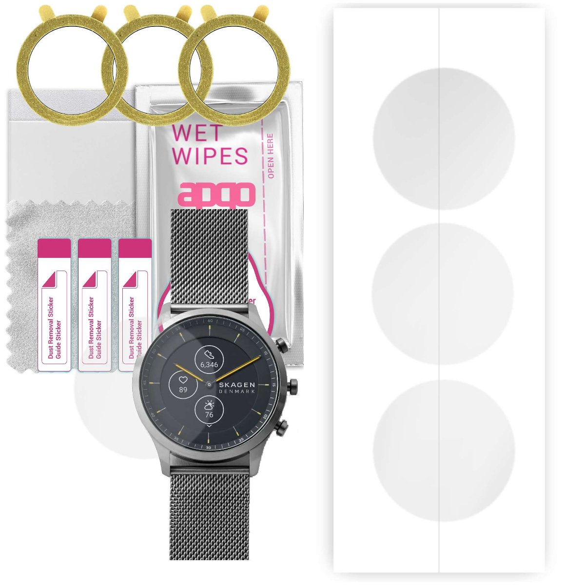 3x Folia hydrożelowa do Skagen Hybrid HR Jorn - apgo Smartwatch Hydrogel Protection Ochrona na ekran smartwatcha