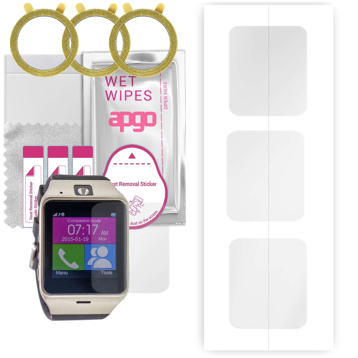 3x Folia hydrożelowa do Garett Elegant - apgo Smartwatch Hydrogel Protection Ochrona na ekran smartwatcha