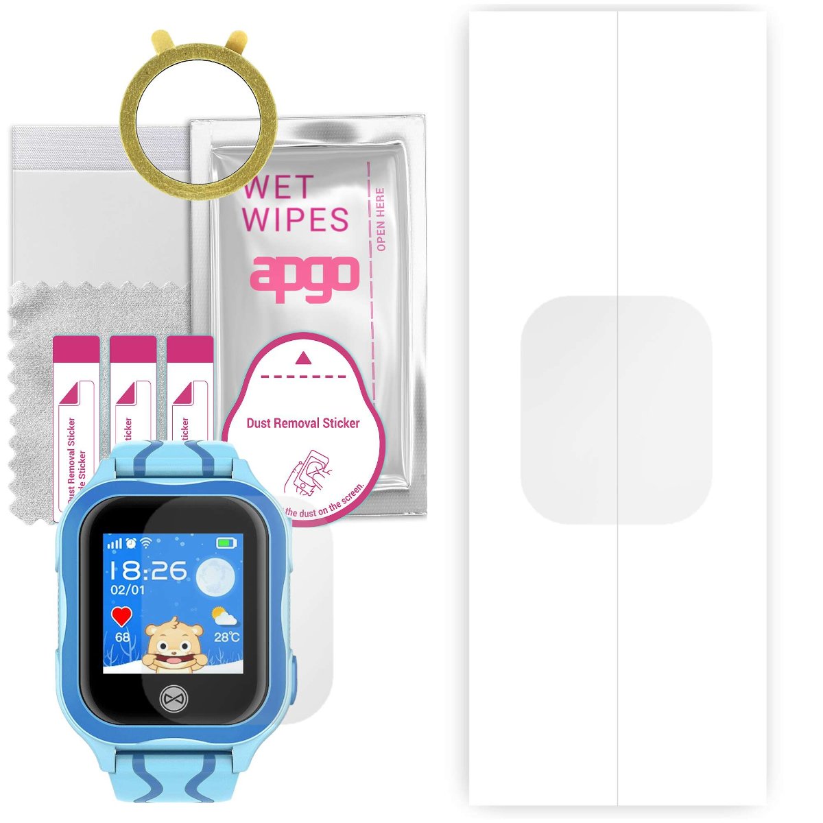 1x Folia hydrożelowa do Forever Kids Watch See Me KW-300 - apgo Smartwatch Hydrogel Protection Ochrona na ekran smartwatcha