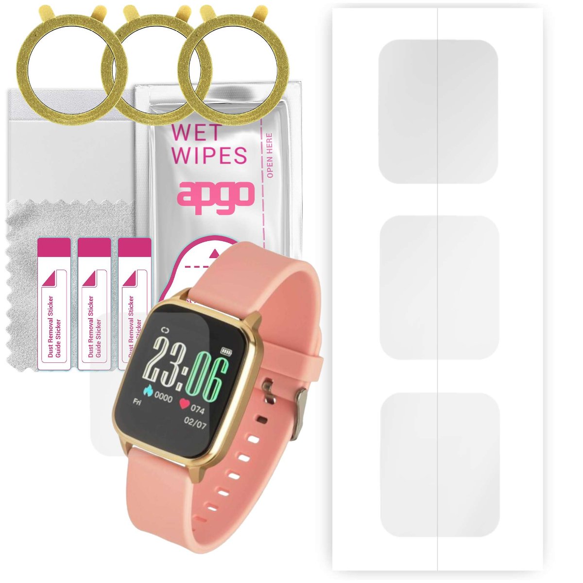 3x Folia hydrożelowa do Garett Women Ada - apgo Smartwatch Hydrogel Protection Ochrona na ekran smartwatcha