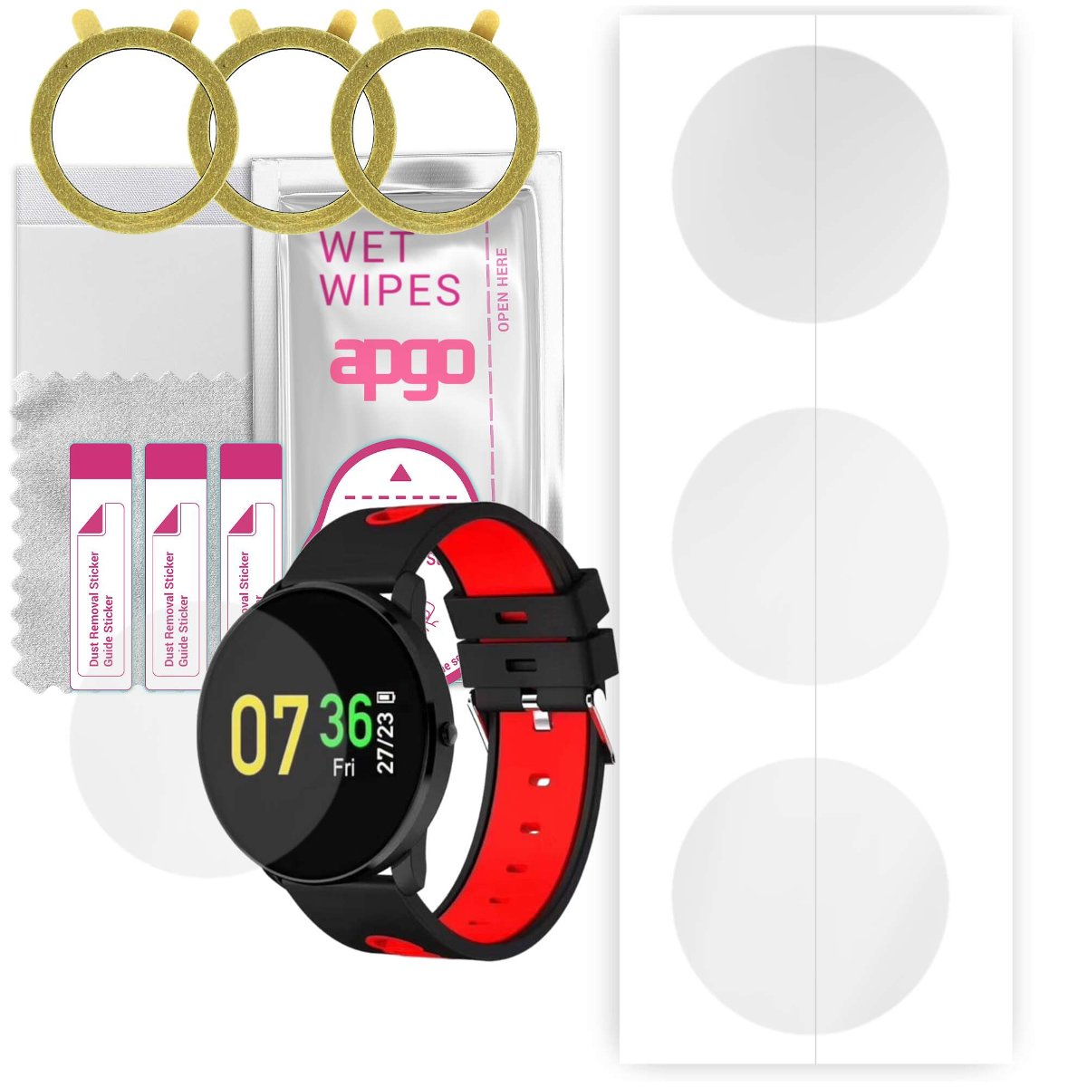 3x Folia hydrożelowa do Garett Sport 14 - apgo Smartwatch Hydrogel Protection Ochrona na ekran smartwatcha