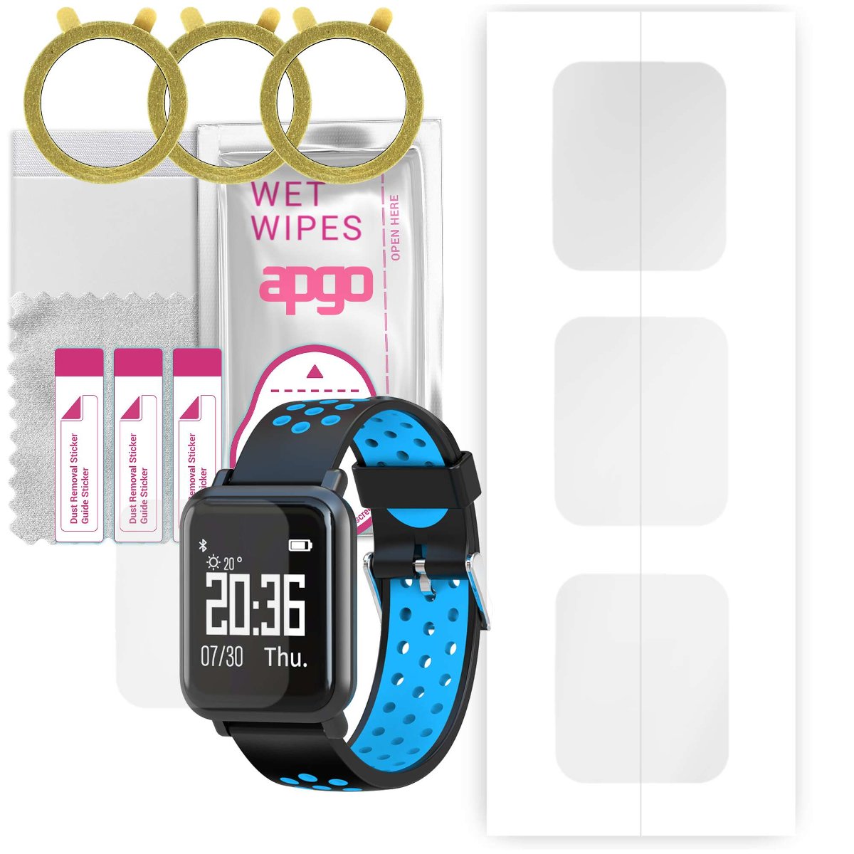 3x Folia hydrożelowa do Garett Sport 17 - apgo Smartwatch Hydrogel Protection Ochrona na ekran smartwatcha