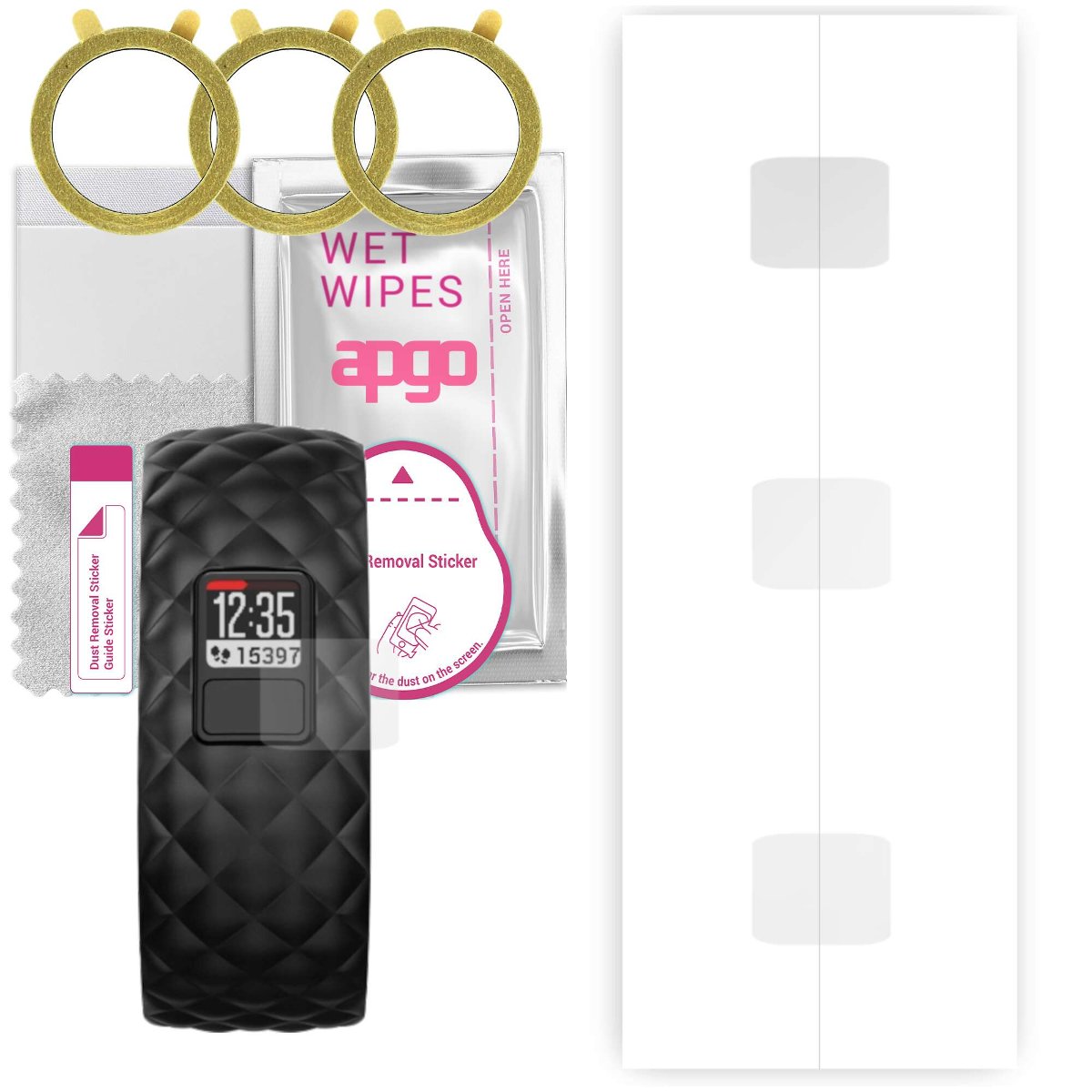 3x Folia hydrożelowa do Garmin Vivofit 3 Style - apgo Smartwatch Hydrogel Protection Ochrona na ekran smartwatcha