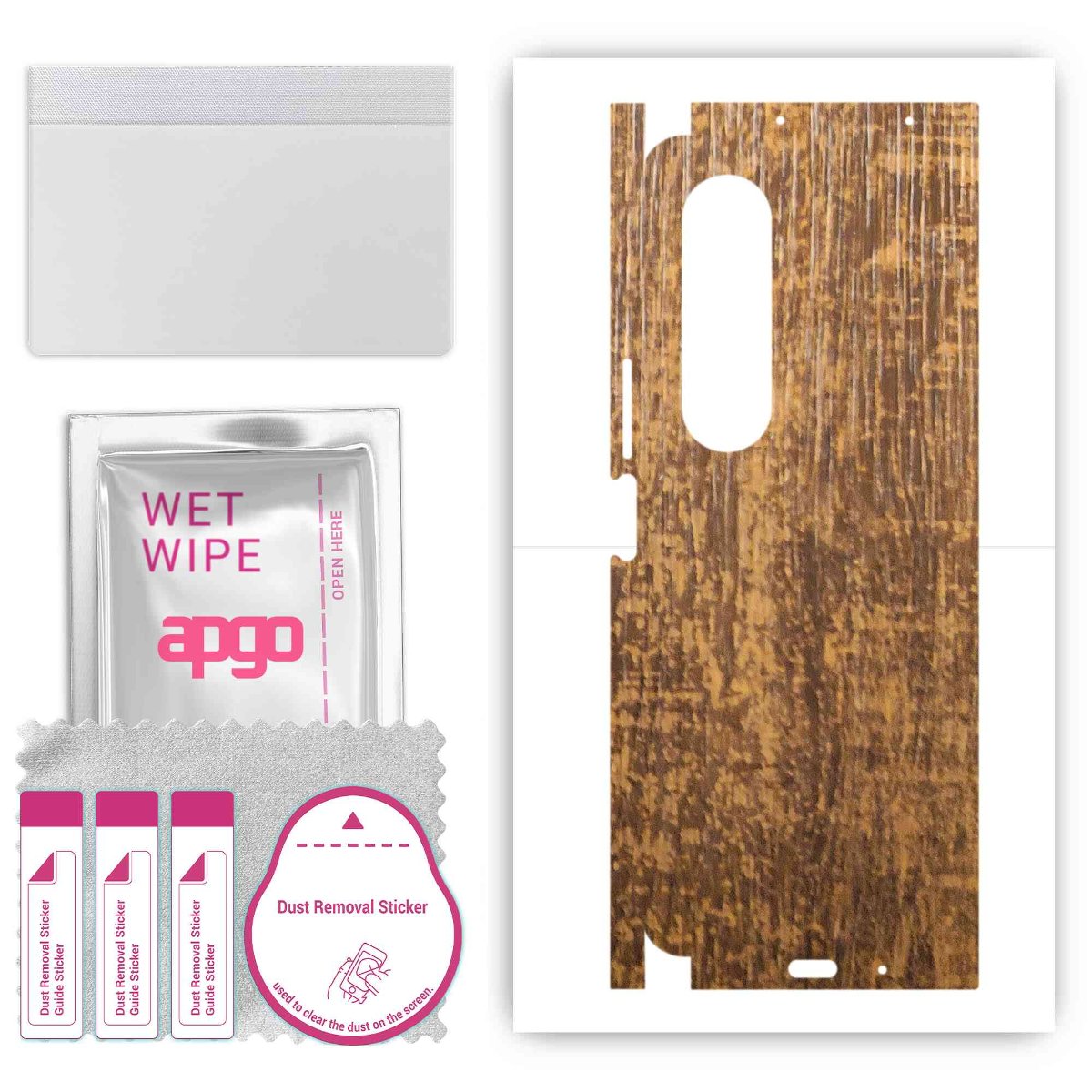 Folia naklejka skórka strukturalna na TYŁ+BOKI do Samsung Galaxy Z Fold4 -  Drewno Dąb Stary - apgo SKINS