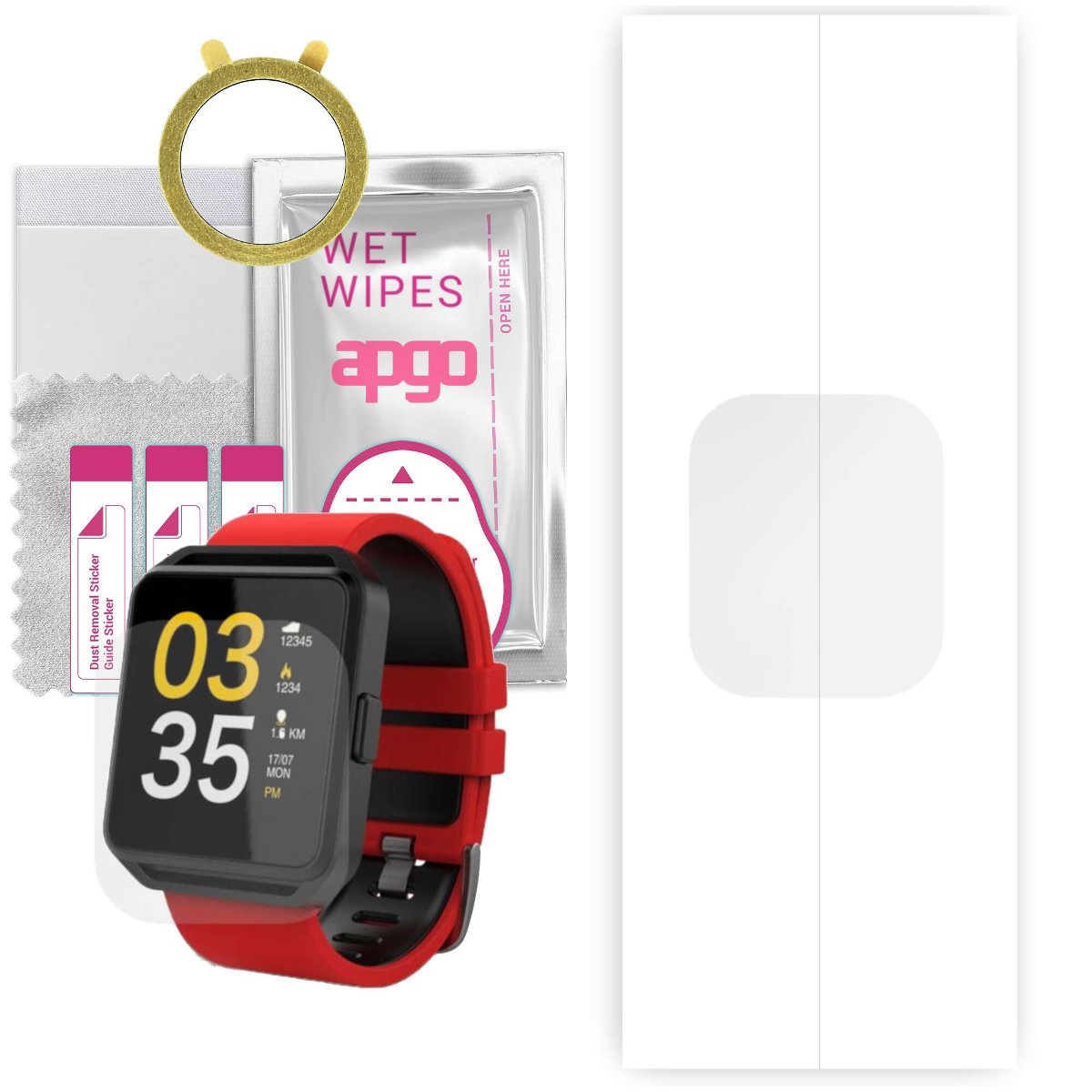 1x Folia hydrożelowa do Maxcom FW15 Square - apgo Smartwatch Hydrogel Protection Ochrona na ekran smartwatcha