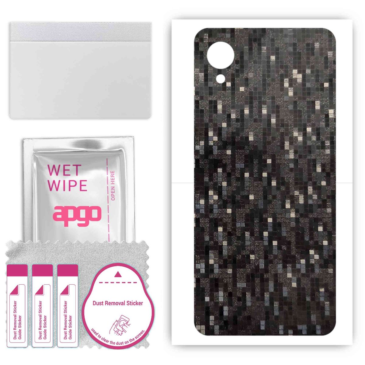 Folia naklejka skórka strukturalna na TYŁ do Samsung Galaxy A23 5G SC-56C -  Carbon Pixel Czarny - apgo SKINS