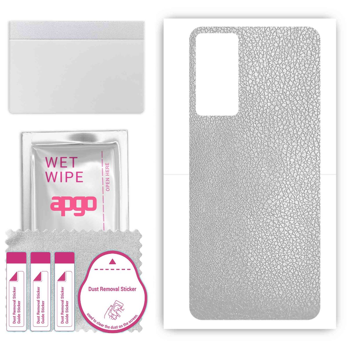 Folia naklejka skórka strukturalna na TYŁ do Infinix Note 12i 2022 -  Skóra Srebrna - apgo SKINS