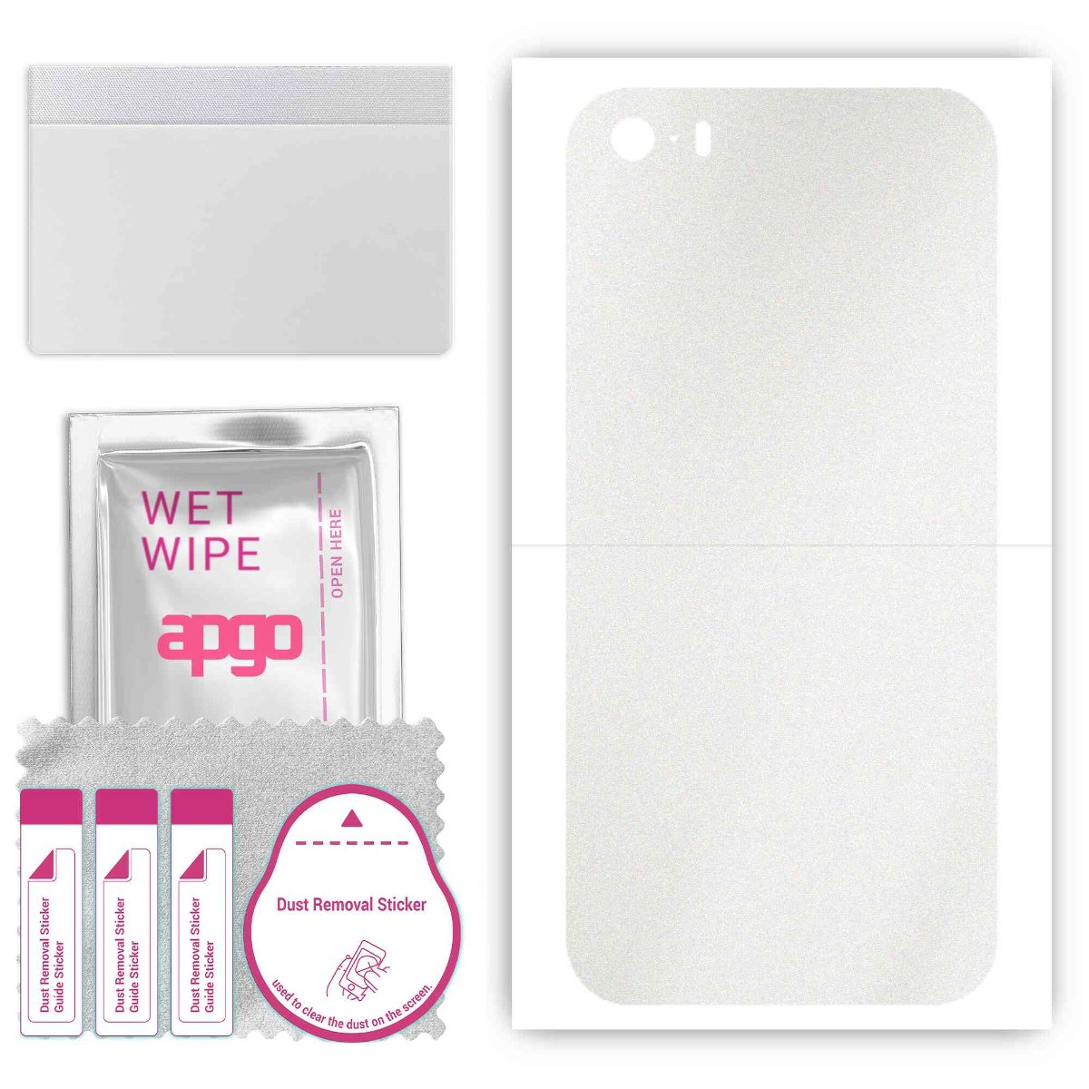 Folia naklejka skórka strukturalna na TYŁ do Apple iPhone 5 -  Matowa Przezroczysta Winylowa - apgo SKINS