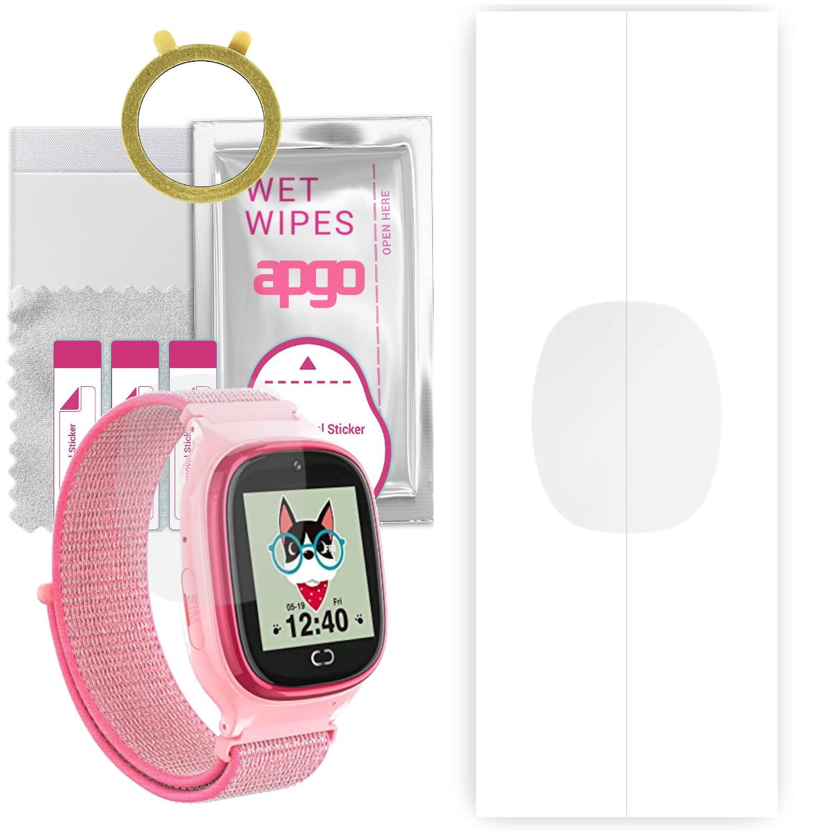 1x Folia hydrożelowa do Pthtechus MG-S17-PINK - apgo Smartwatch Hydrogel Protection Ochrona na ekran smartwatcha