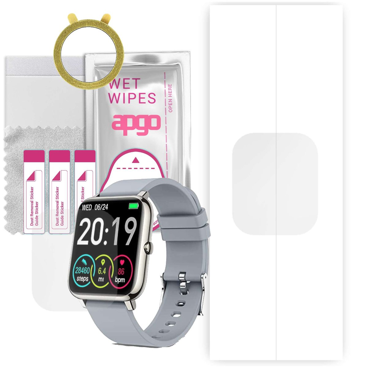 1x Folia hydrożelowa do Rinsmola P22D  - apgo Smartwatch Hydrogel Protection Ochrona na ekran smartwatcha