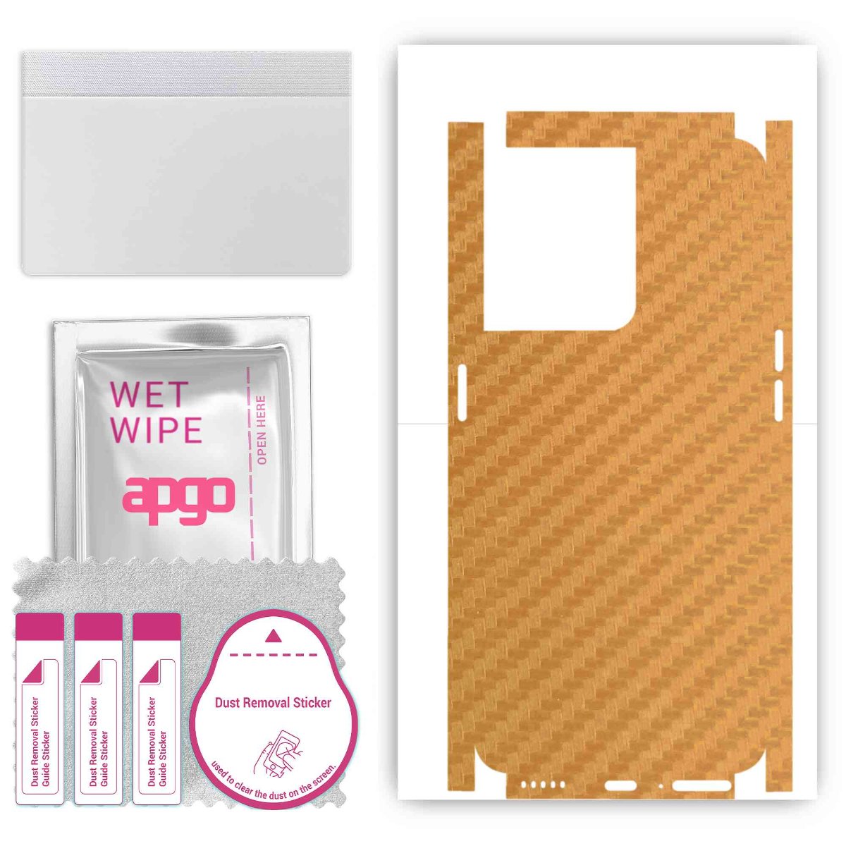 Folia naklejka skórka strukturalna na TYŁ+BOKI do Oppo Reno8 -  Carbon Złoty - apgo SKINS