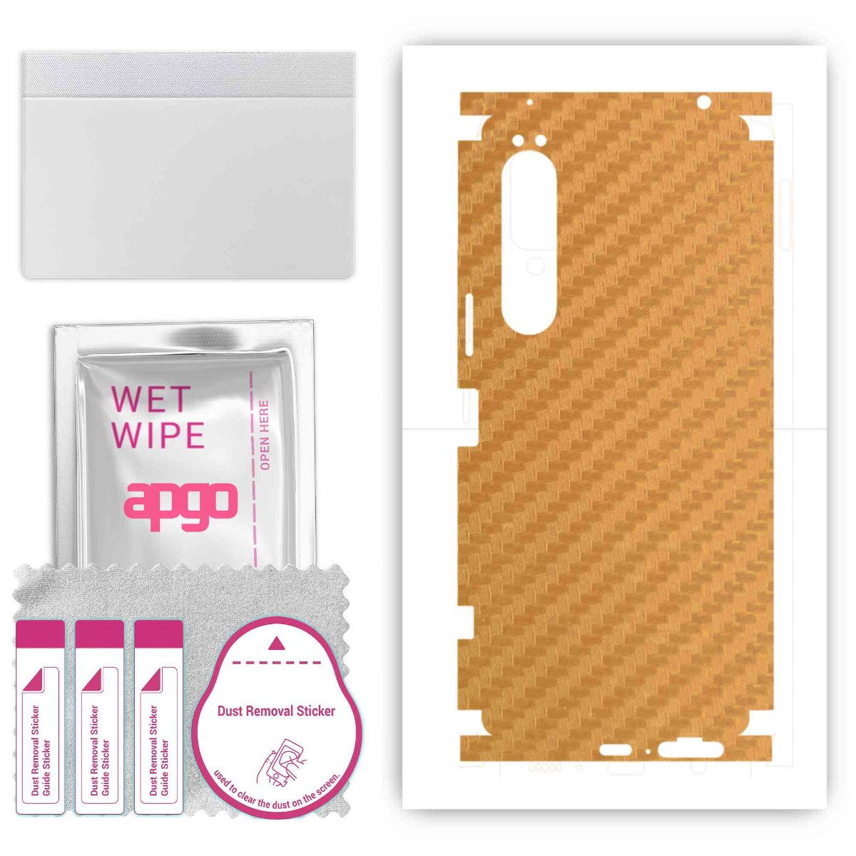 Folia naklejka skórka strukturalna na TYŁ+BOKI do Sony Xperia 1 IV -  Carbon Złoty - apgo SKINS