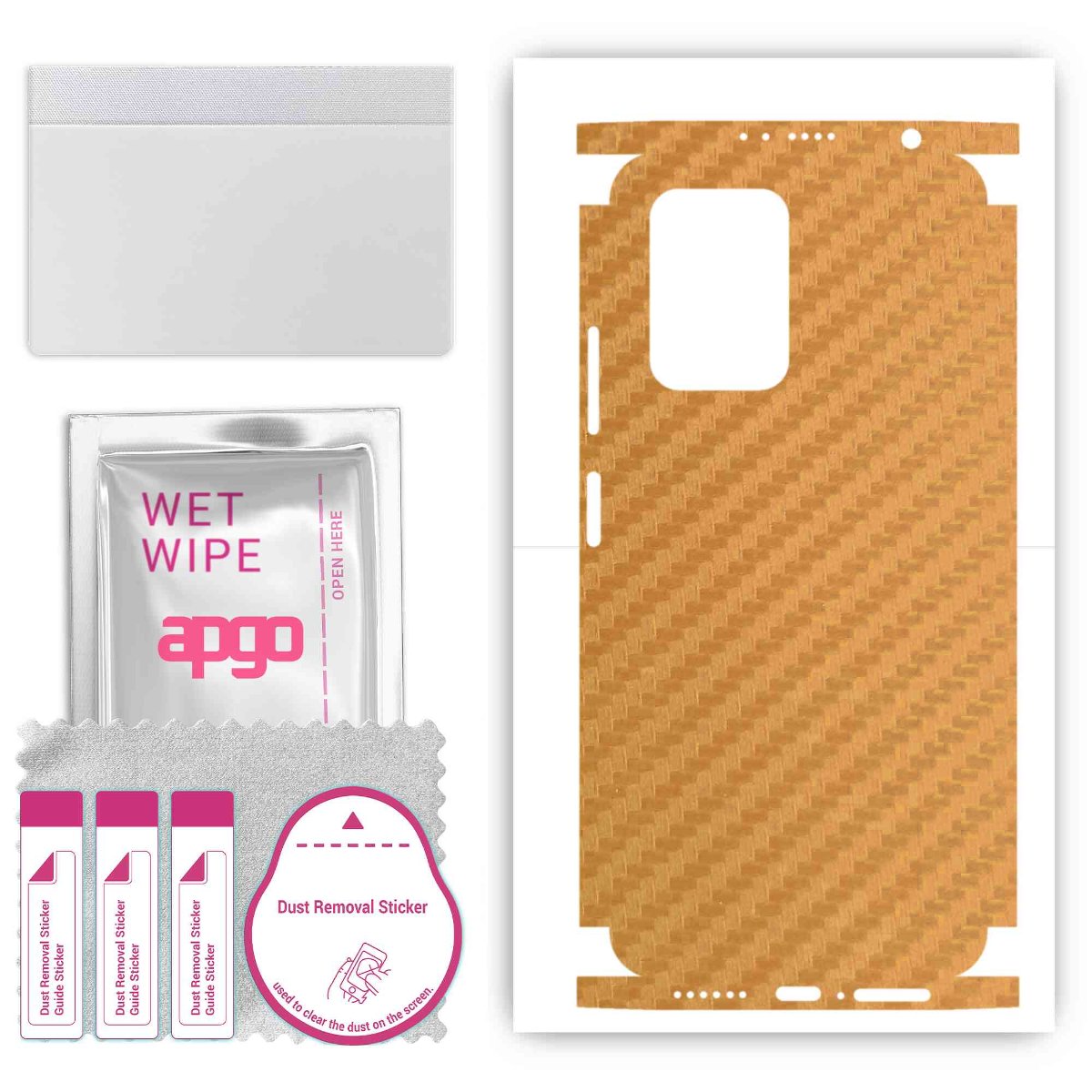 Folia naklejka skórka strukturalna na TYŁ+BOKI do Xiaomi Poco X4 GT -  Carbon Złoty - apgo SKINS