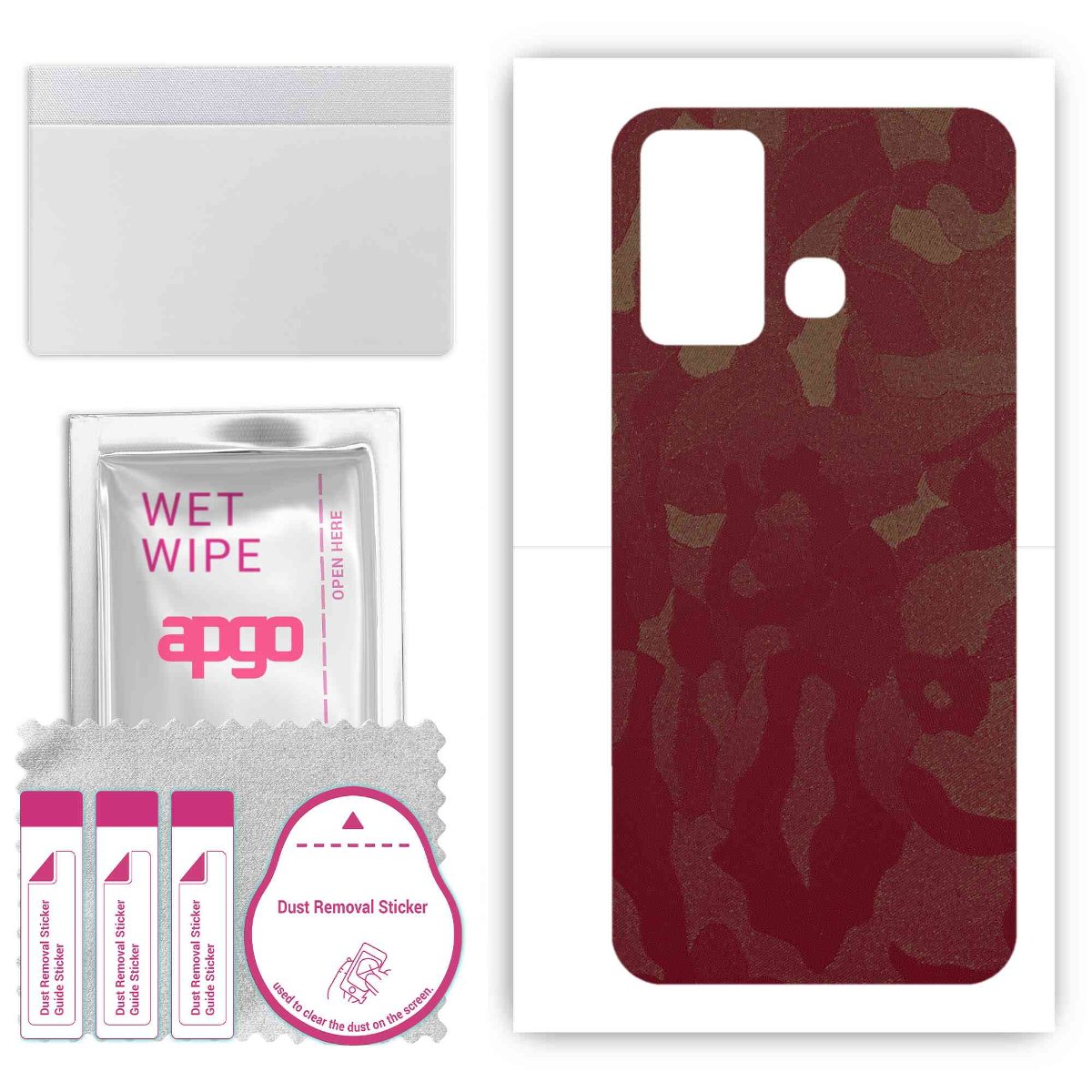Folia naklejka skórka strukturalna na TYŁ do Infinix Hot 12 Play -  Moro | Camo Bordowy - apgo SKINS