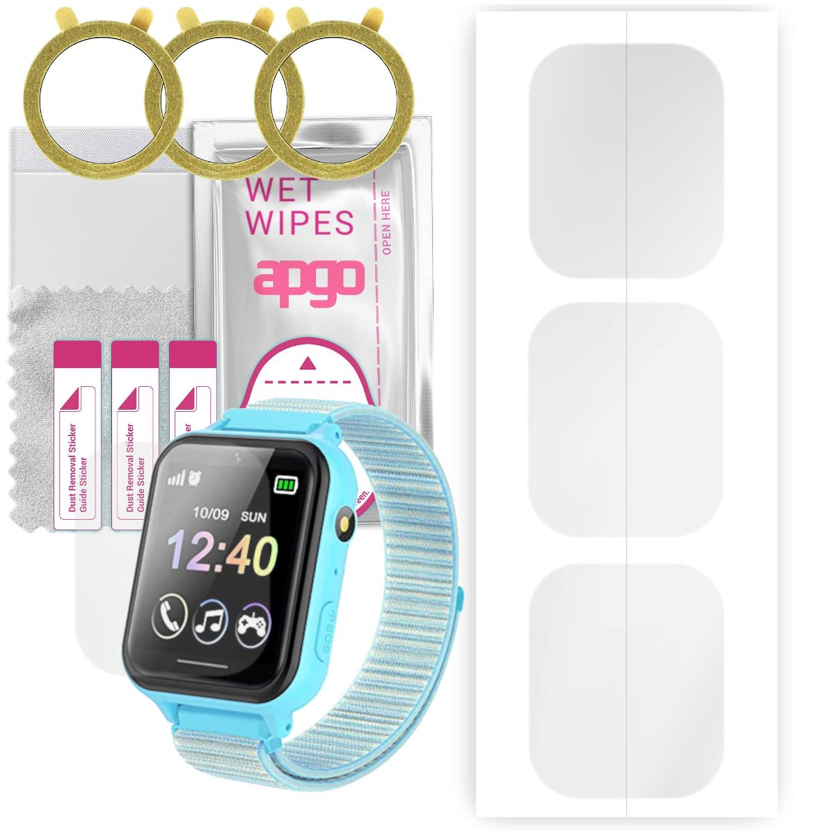 3x Folia hydrożelowa do Pthtechus S1901  - apgo Smartwatch Hydrogel Protection Ochrona na ekran smartwatcha